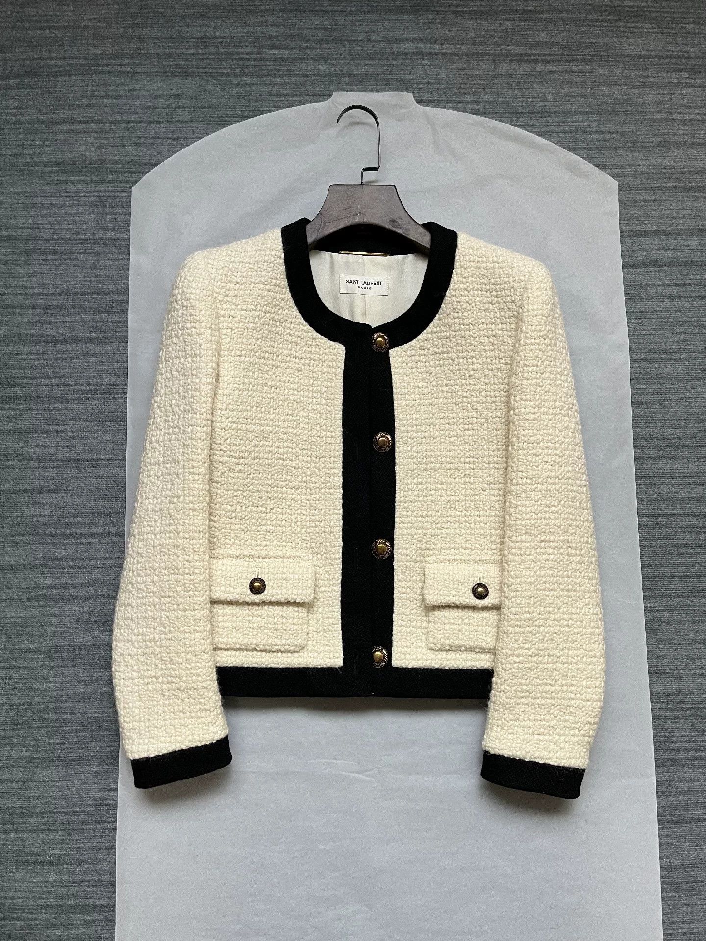 Saint Laurent Paris Saint Laurent Tweed Short Jacket Size XS / US 0-2 / IT 36-38 - 1 Thumbnail