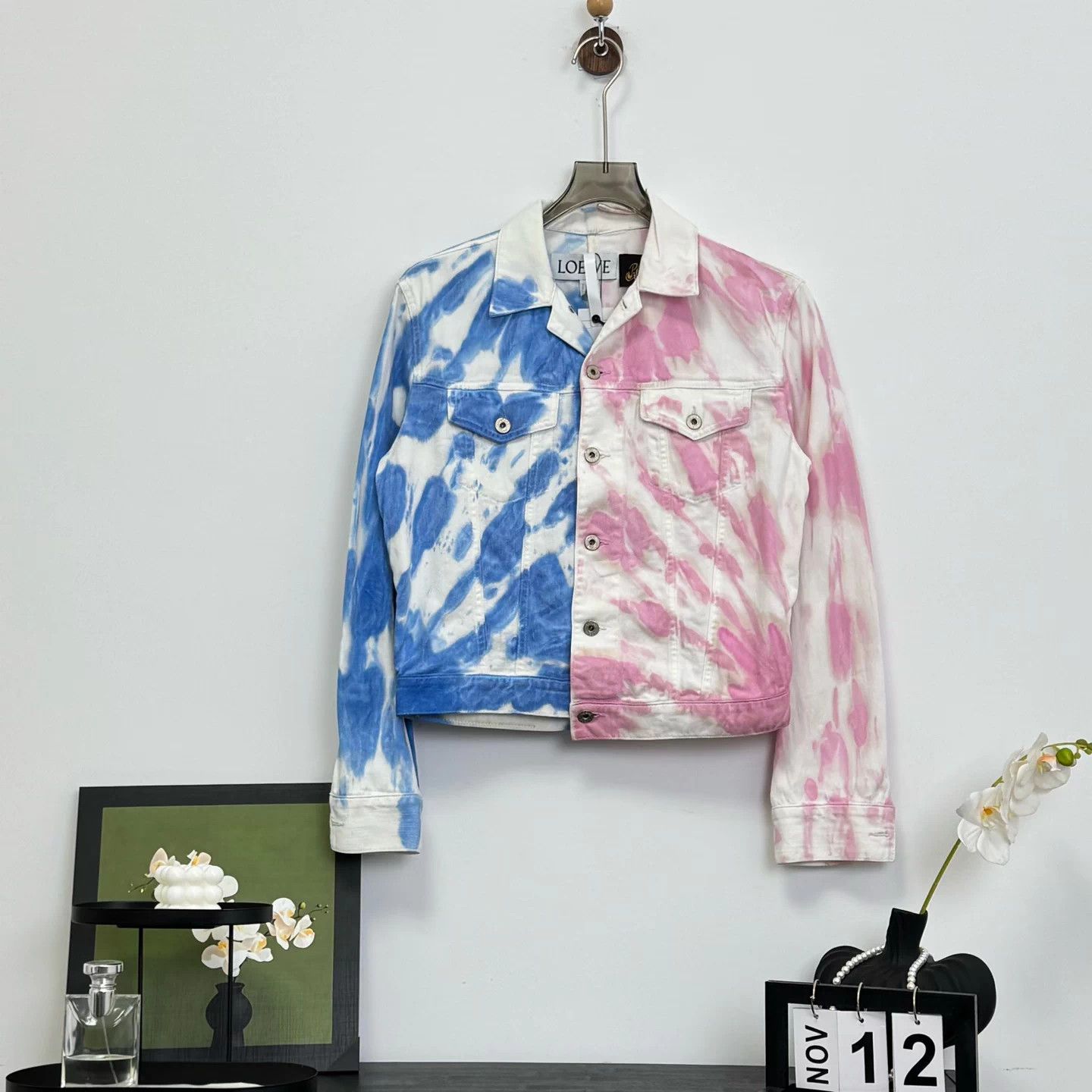 Loewe Loewe Irregular Color-Block Tie-Dye Denim Jacket Size US S / EU 44-46 / 1 - 1 Thumbnail