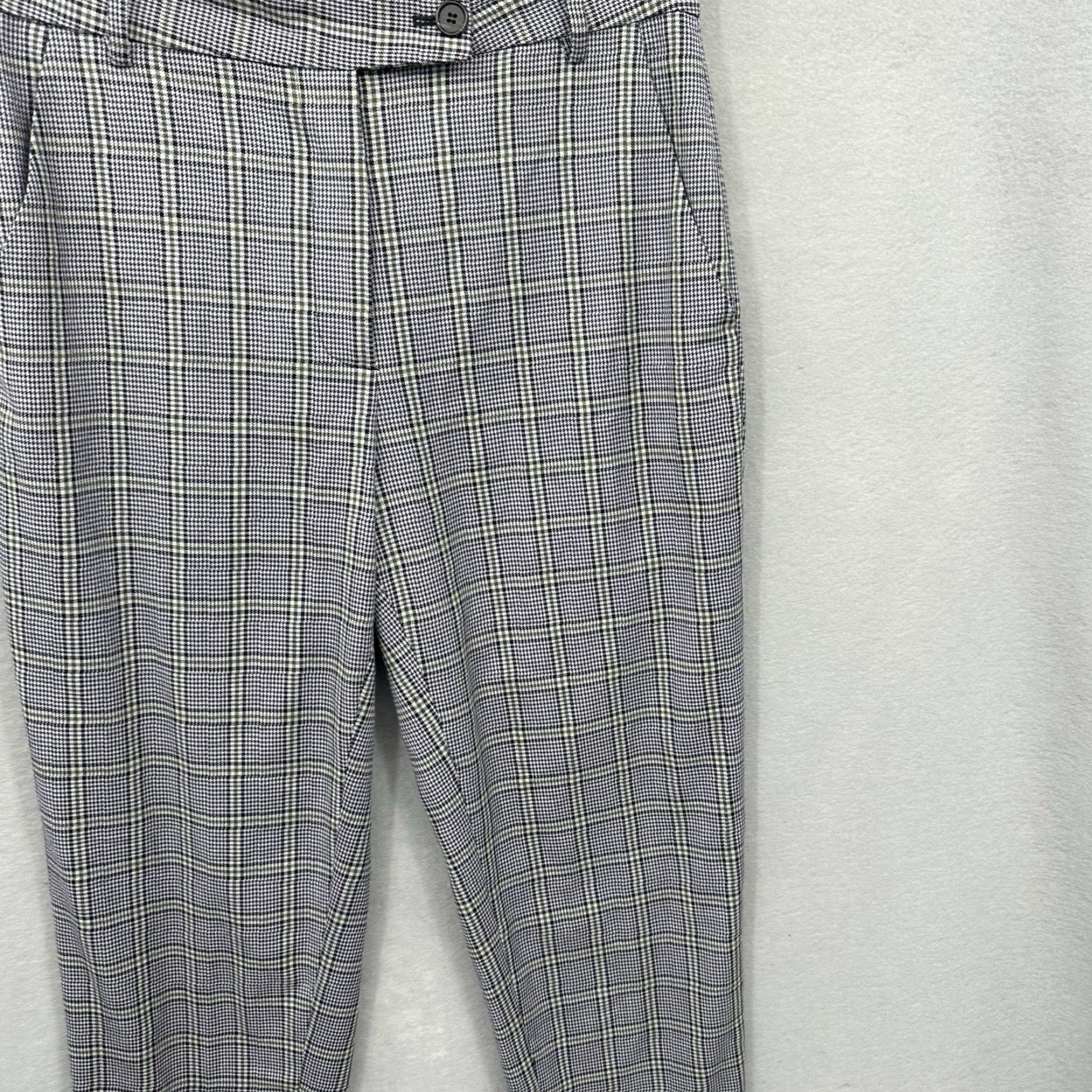6397 6397 Pants Trousers Womens 4 Plaid Ankle Taper Brown Houndstooth Wool 96% Elastane 4% Slim Front Regular Homespun 80s 90s Hipster Women Size 27" / US 4 / IT 40 - 5 Thumbnail