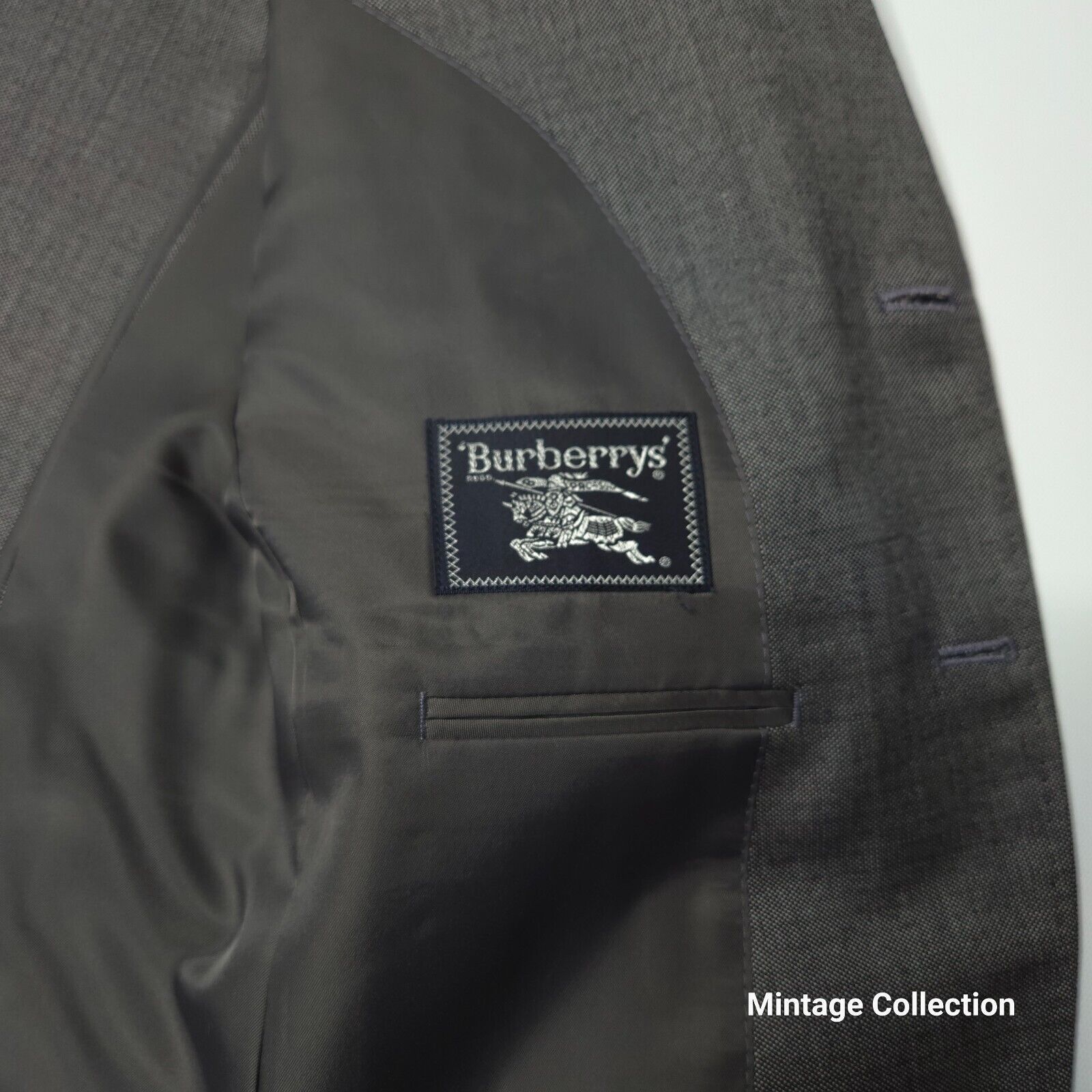 Burberry VINTAGE BURBERRYS TAILORED IN JAPAN 100% WOOL GRAY COAT 40T Size 40L - 8 Thumbnail