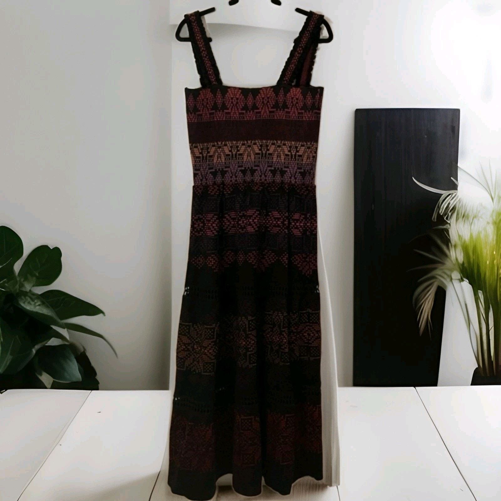 Anthropologie ANTHROPO Cecilia Prado Dress Patchwork Sundress Knit Sweater Size S / US 4 / IT 40 - 6 Thumbnail