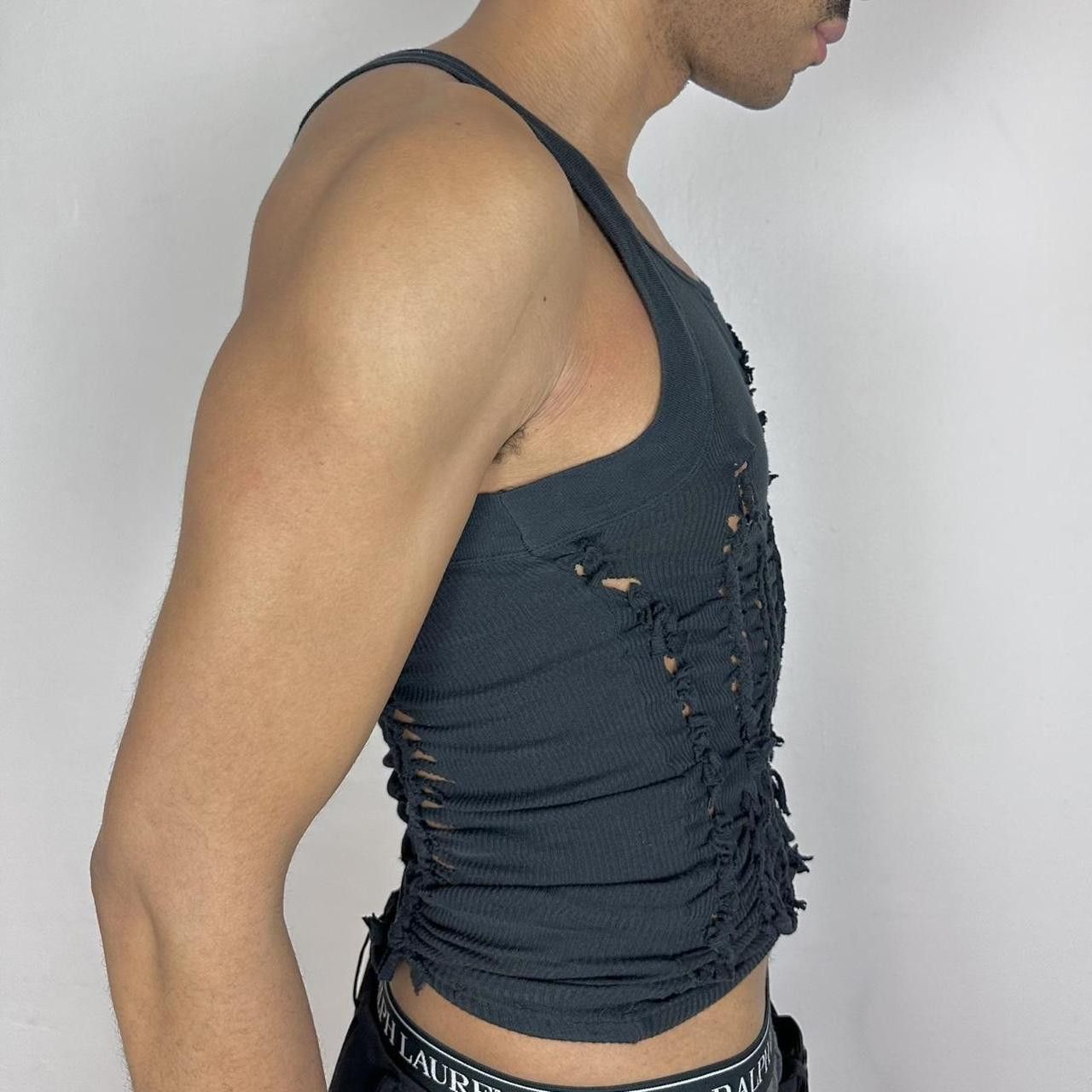 Other 'ABSTRACT' Black Braided Cut Out G Unit Tank - Medium Size US M / EU 48-50 / 2 - 2 Thumbnail