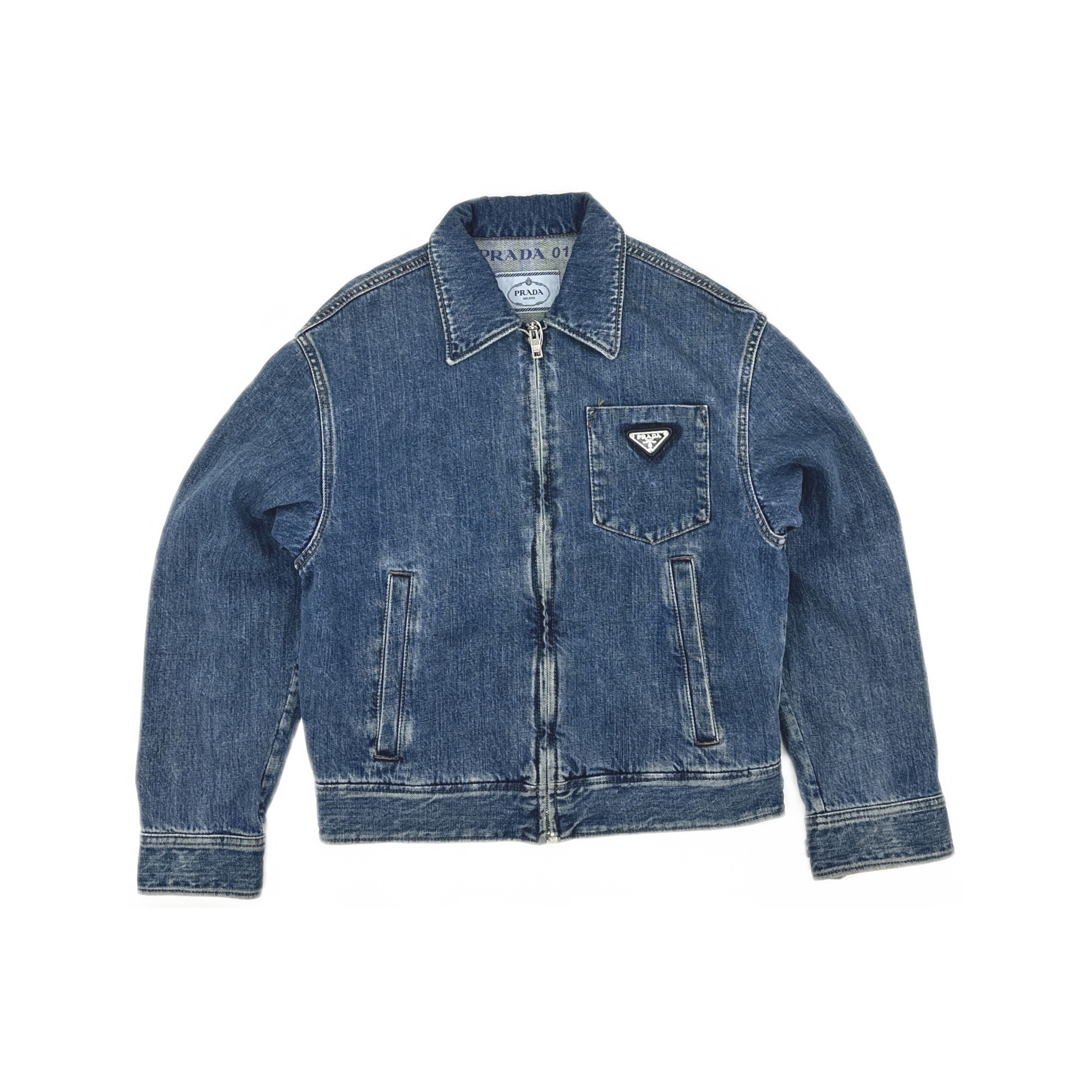 Prada Prada Logo Patch Zip Denim Jacket Size 38 Size XS / US 0-2 / IT 36-38 - 1 Thumbnail