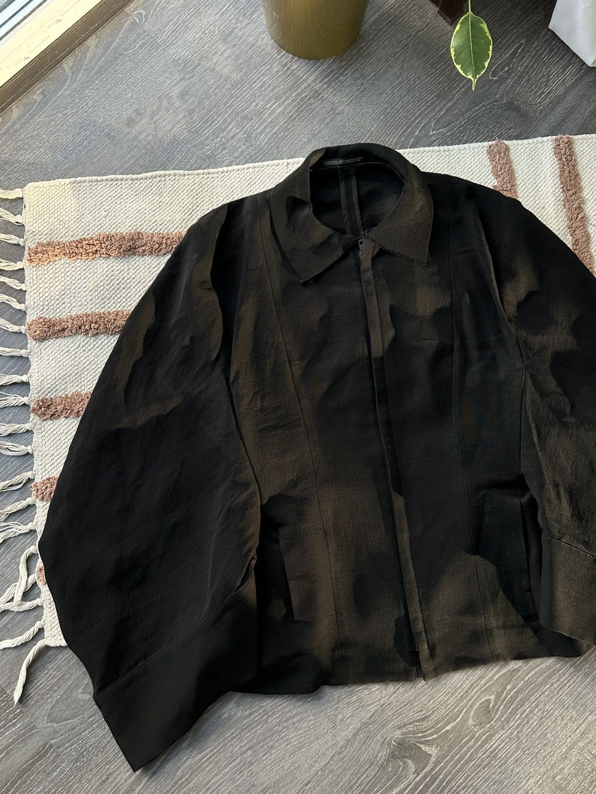 Vintage × Yohji Yamamoto Rare🖤 Yohji Yamamoto 2009 Archive Black Zip Kimono Jacket Size M / US 6-8 / IT 42-44 - 3 Thumbnail