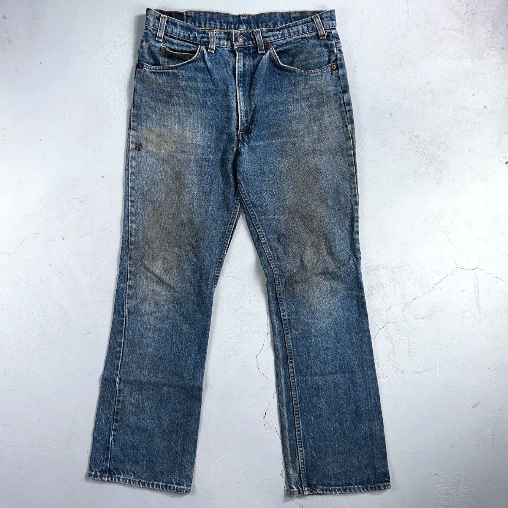 Levi's Levis 517 Vintage 80s USA Orange Tab Bootcut Flare Jeans Men 32x31 Blue Denim Cotton Regular Size US 32 / EU 48 - 2 Thumbnail