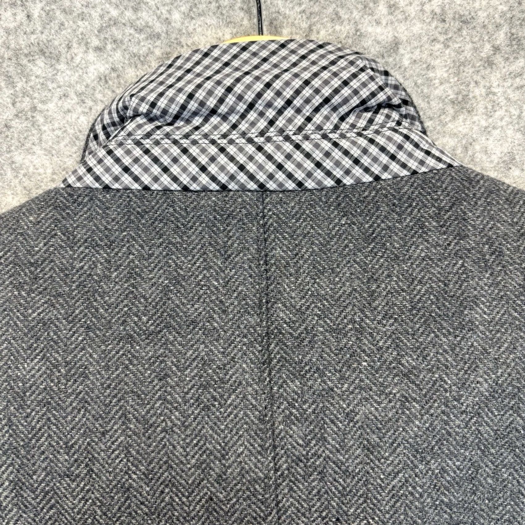 Ben Sherman Ben Sherman Blazer Mens Medium Herringbone Wool Blend 2 Button Grey VGC Regular Jacket Coat Size 40R - 6 Thumbnail