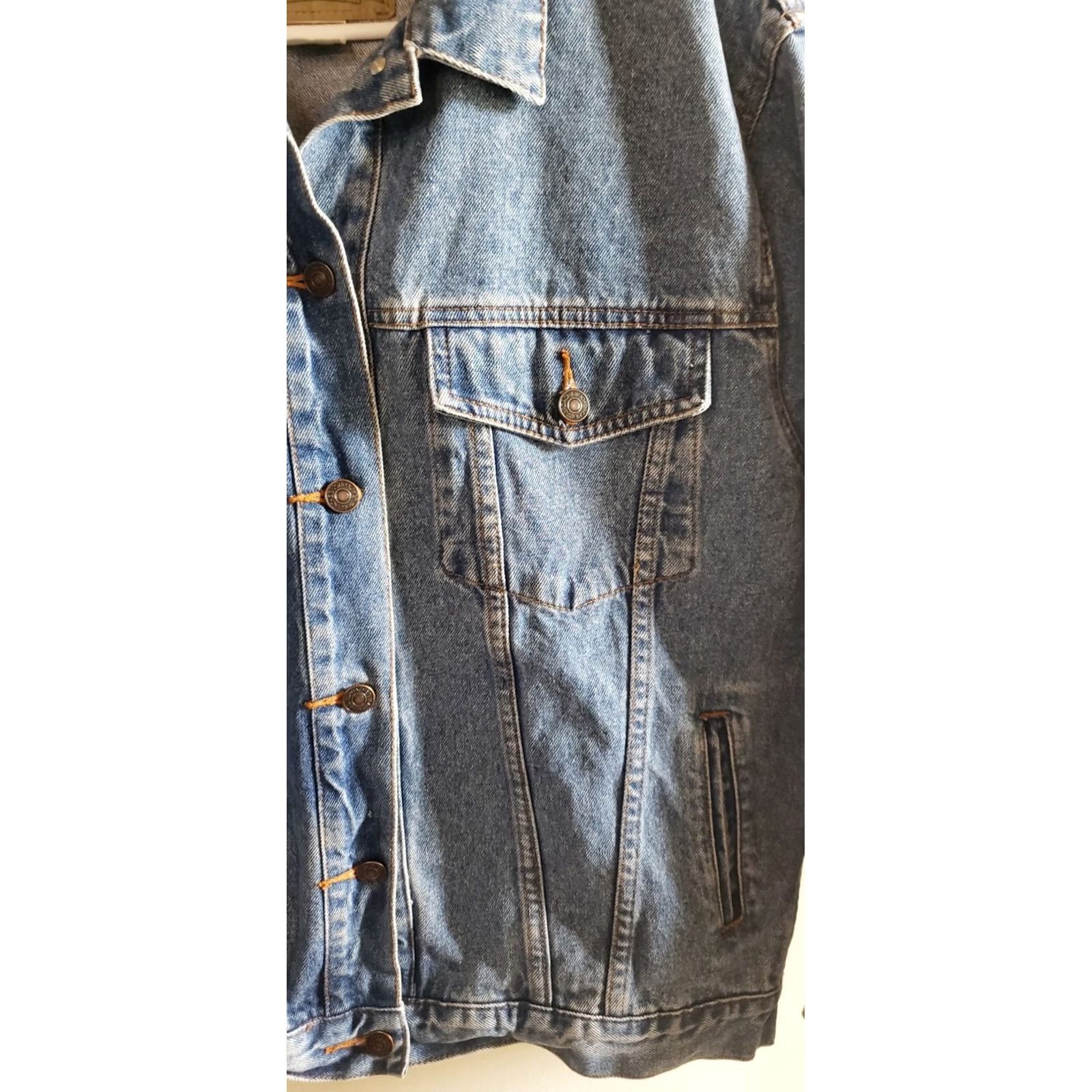 Jordache VINTAGE Jordache Denim Jean Jacket Trucker Women's Large Blue 90s Size 36" / US 14 / IT 50 - 5 Thumbnail