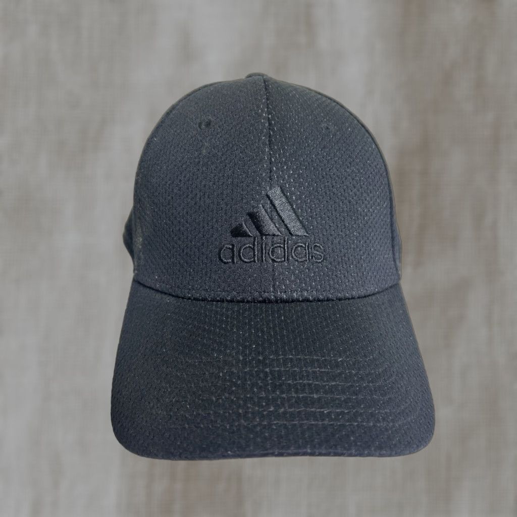 Adidas adidas aeroready Black On Black Flex Baseball Hat L/XL Baseball Cap Mens Black Flex fit Adidas Hat Size ONE SIZE - 1 Thumbnail