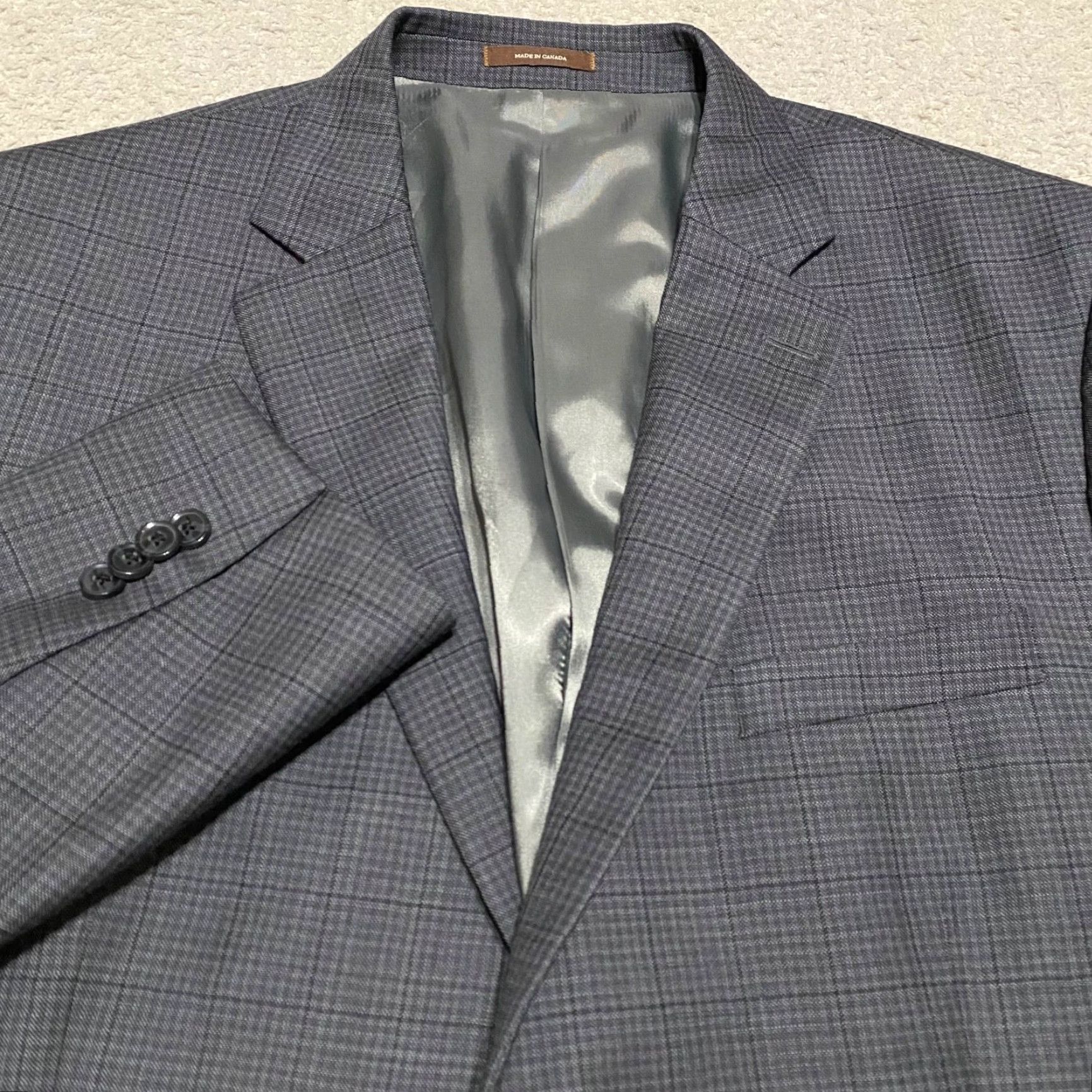 Peter Millar Peter Millar Blazer Mens 46L Gray Plaid Wool Two-Button Tall Long Jacket Size US XXL / EU 58 / 5 - 5 Thumbnail