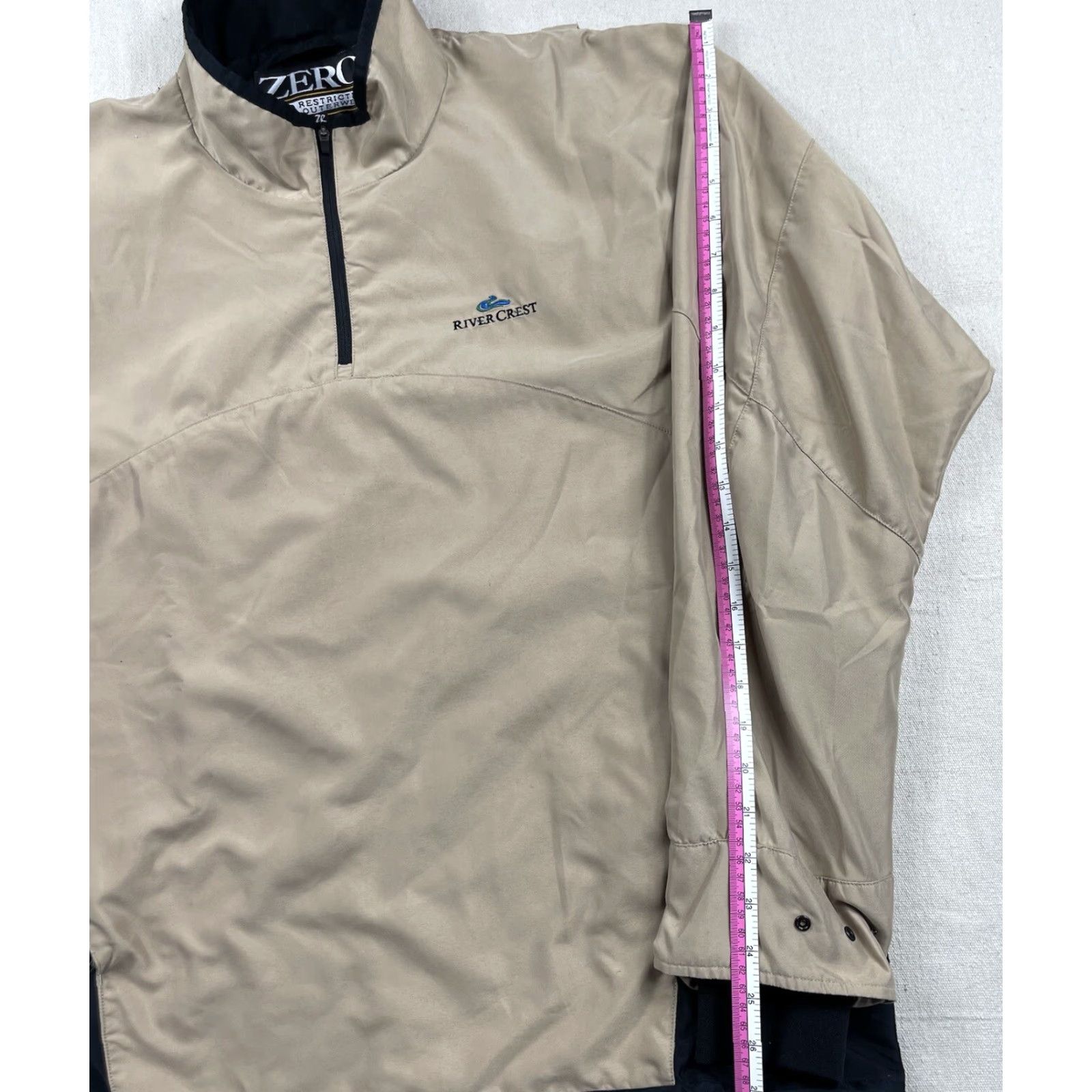 Vintage Zero Restriction Jacket Golf Windbreaker Zip Pockets Mens Gold SZ Large Large Mens Golf Windbreaker Jacket Size US L / EU 52-54 / 3 - 7 Thumbnail