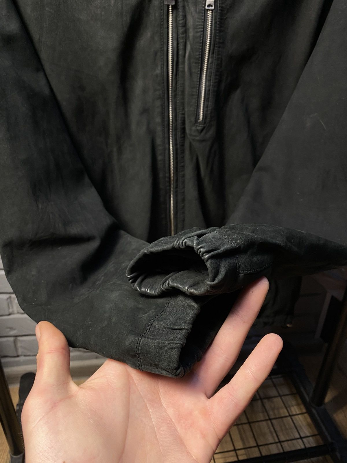 Allsaints AllSaints Mell Black Hooded Leather Jacket Size XS Mens Size US XS / EU 42 / 0 - 6 Thumbnail