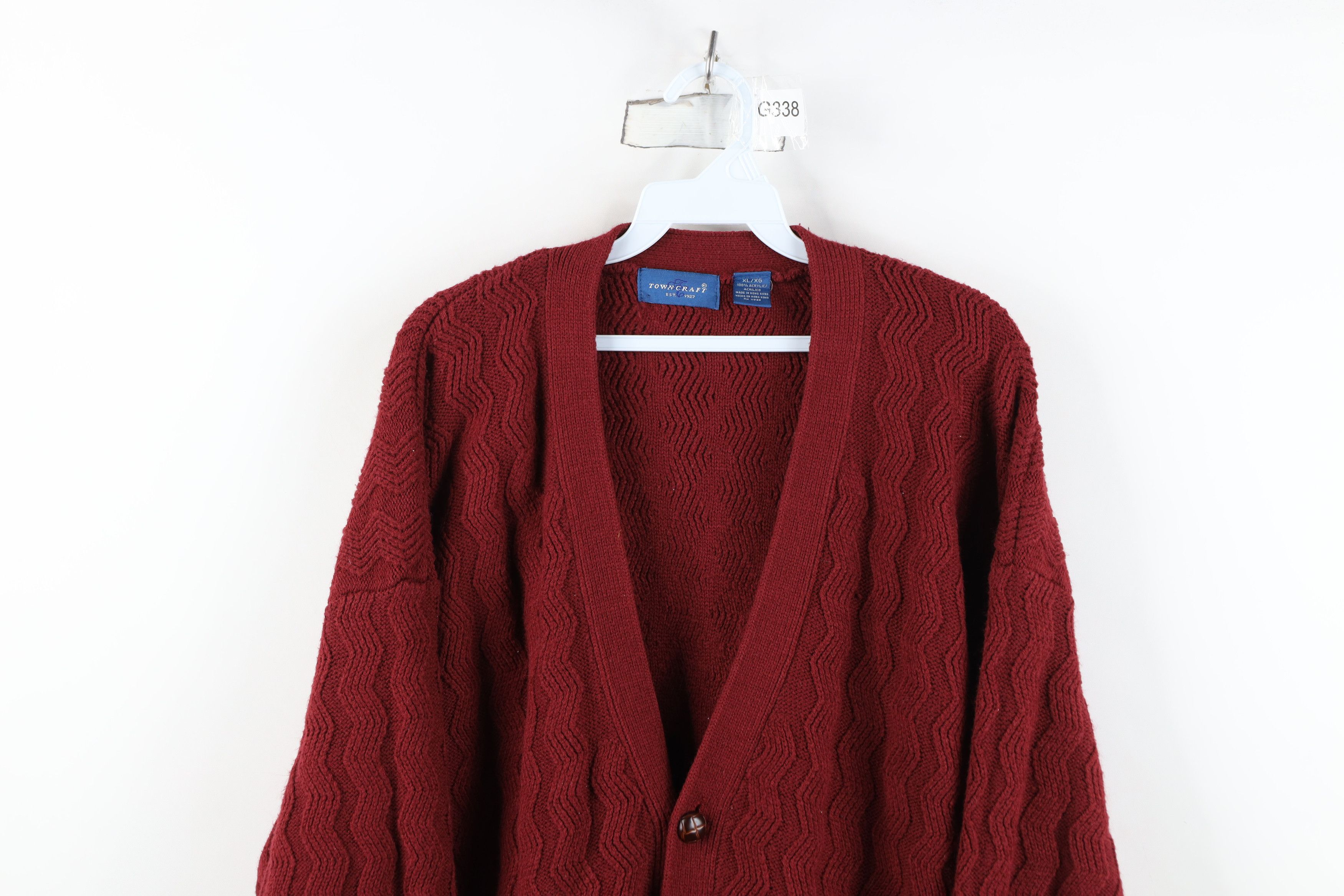 Vintage Vintage 90s Streetwear Zig Zag Wavy Knit Cardigan Sweater Size US XL / EU 56 / 4 - 2 Thumbnail