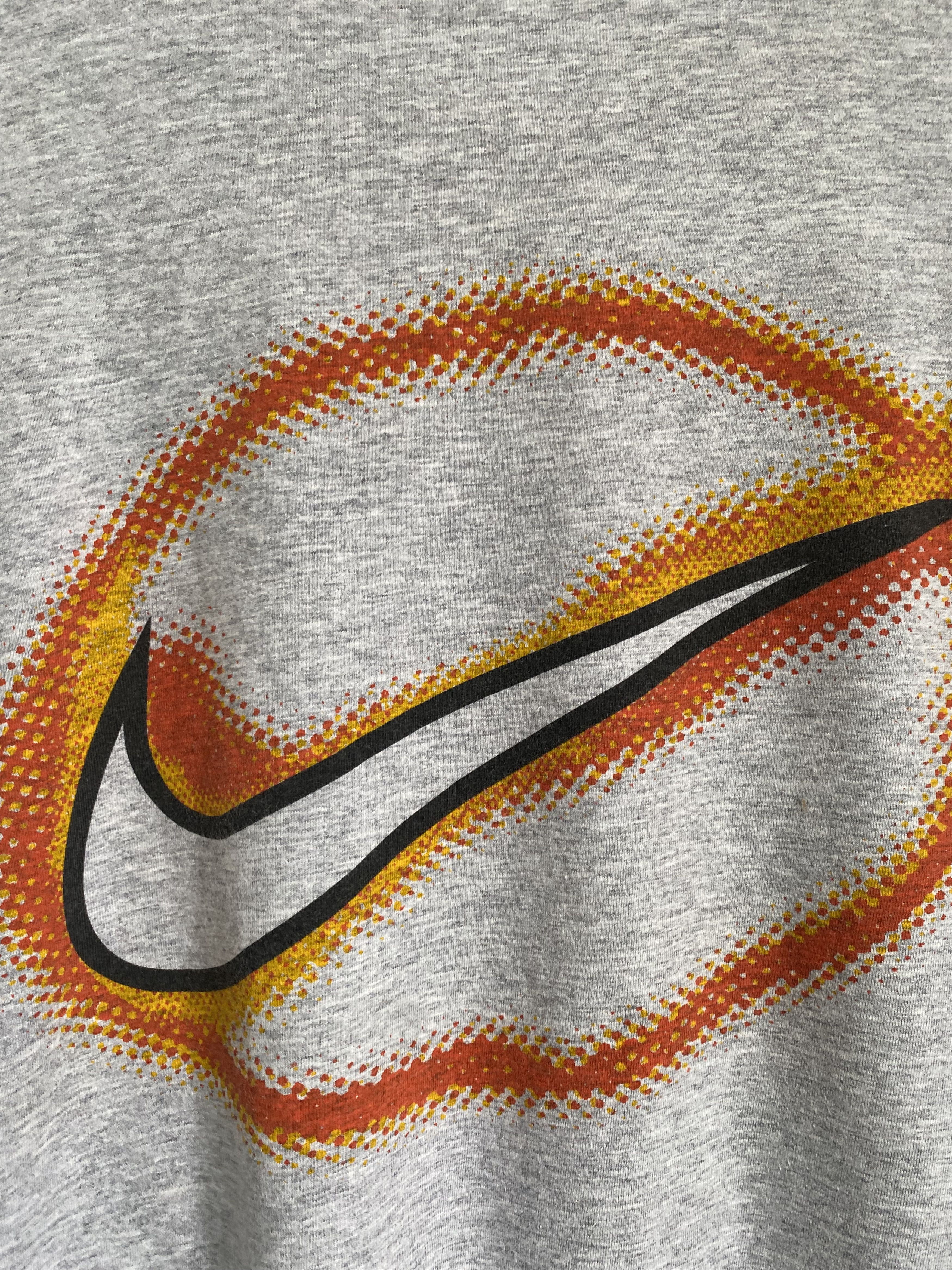Nike × Vintage Vintage 90s Nike embroidered flame logo t-shirt Size US L / EU 52-54 / 3 - 3 Thumbnail