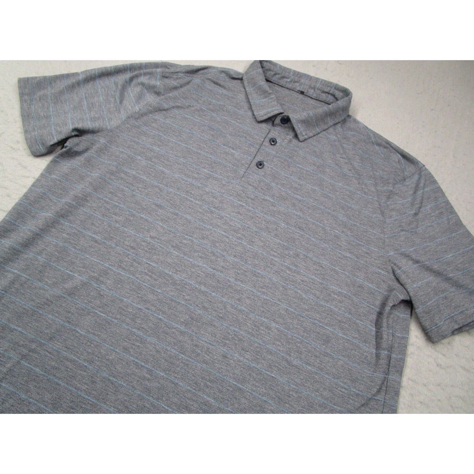 Lululemon Lululemon Shirt Mens Large Blue Striped Polo Golf Beach Active Casual Polo Shirt Size US L / EU 52-54 / 3 - 2 Thumbnail