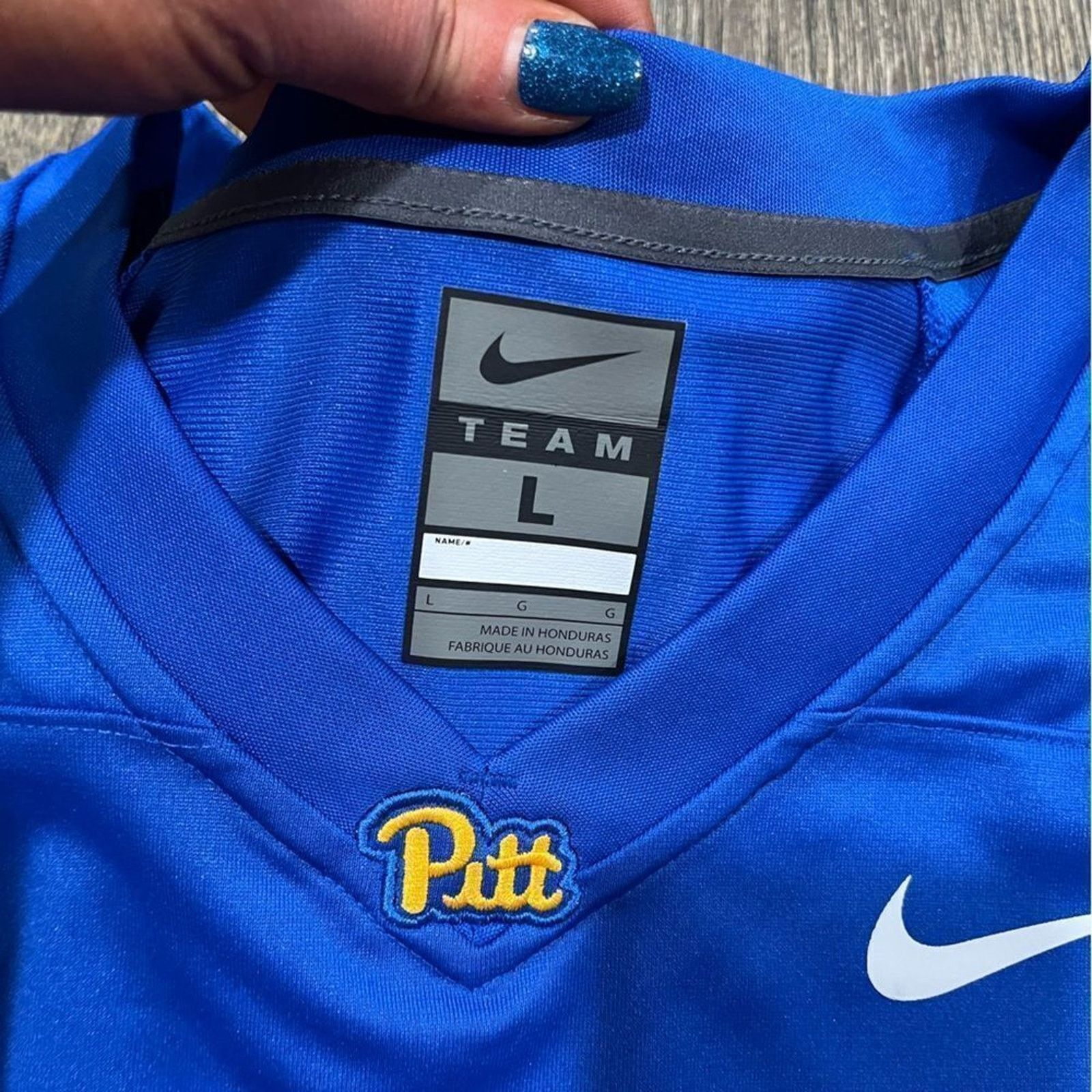 Nike NWOT Nike Team Jersey Short Sleeve V-Neck Blue Large Size US L / EU 52-54 / 3 - 4 Thumbnail