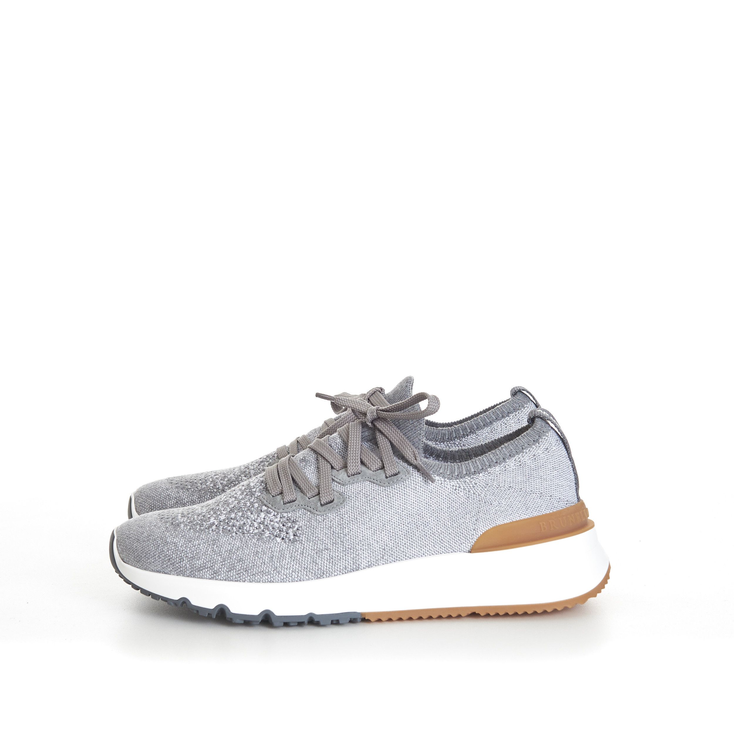 Brunello Cucinelli Grey Low Top Cotton Chiné Knit Runners Size US 13 / EU 46 - 4 Thumbnail