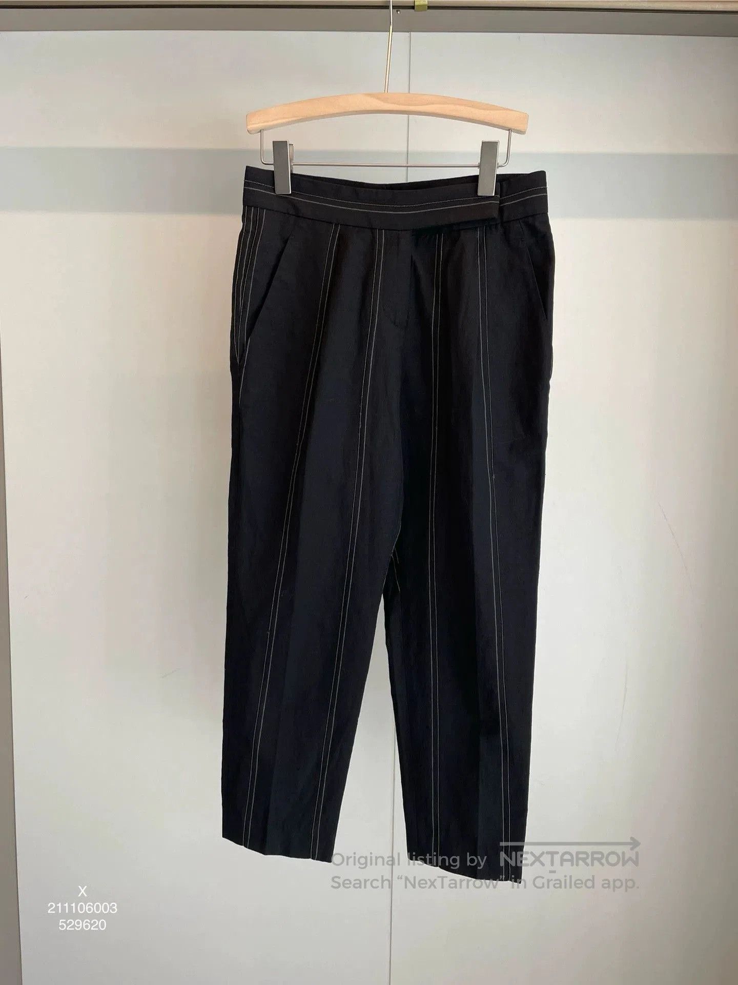 brunello cucinelli black sequin wool trousers.