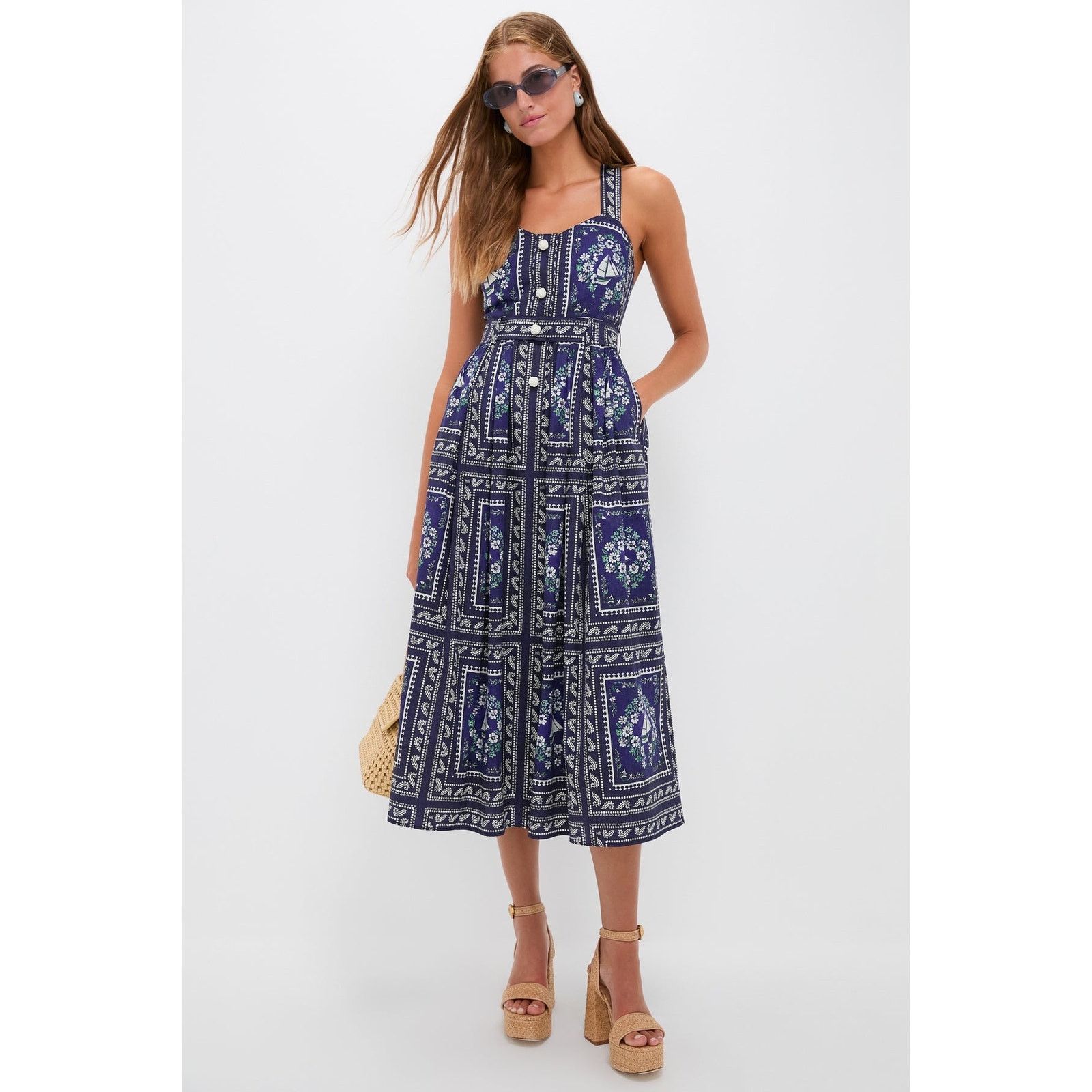 Hunter Bell Hunter Bell Bon Voyage Cleo Dress nautical print size 12 Size XL / US 12-14 / IT 48-50 - 7 Thumbnail
