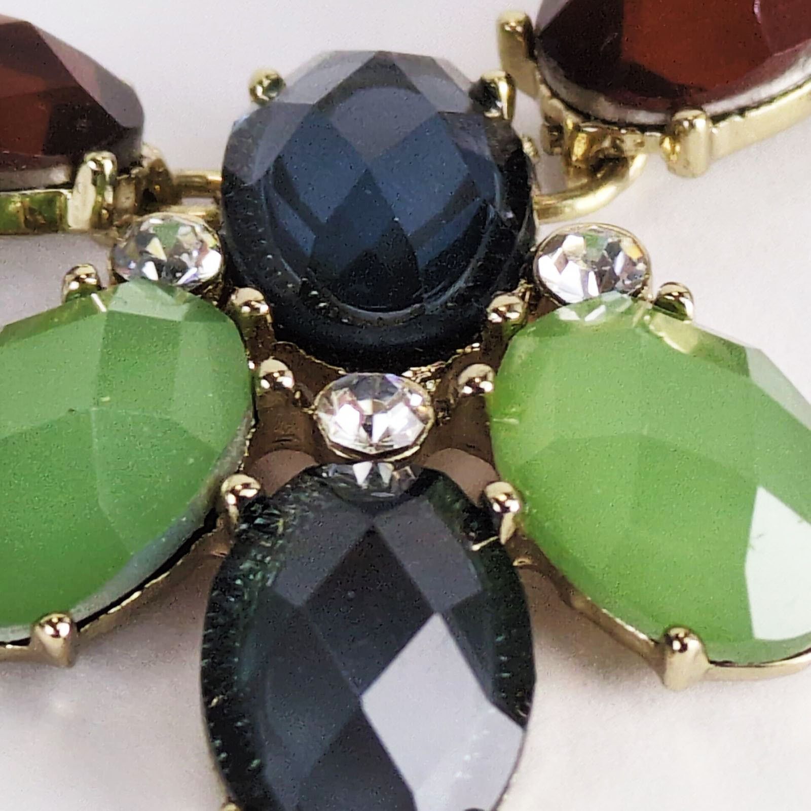 Vintage Napier 18" Statement Necklace Multi Gemstones Goldtone Chain Size ONE SIZE - 7 Thumbnail