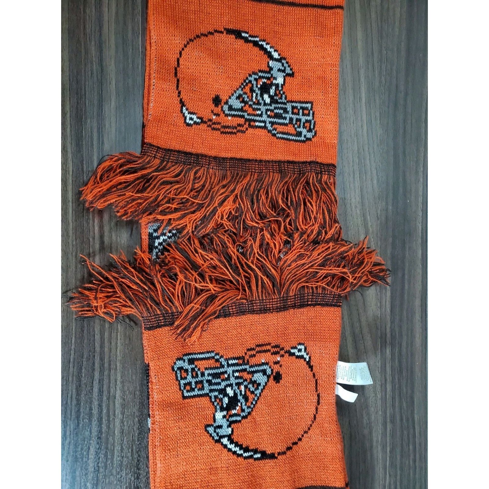 NFL Cleveland Browns Knit Long Scarf NFL Football Orange Brown Size ONE SIZE - 2 Thumbnail