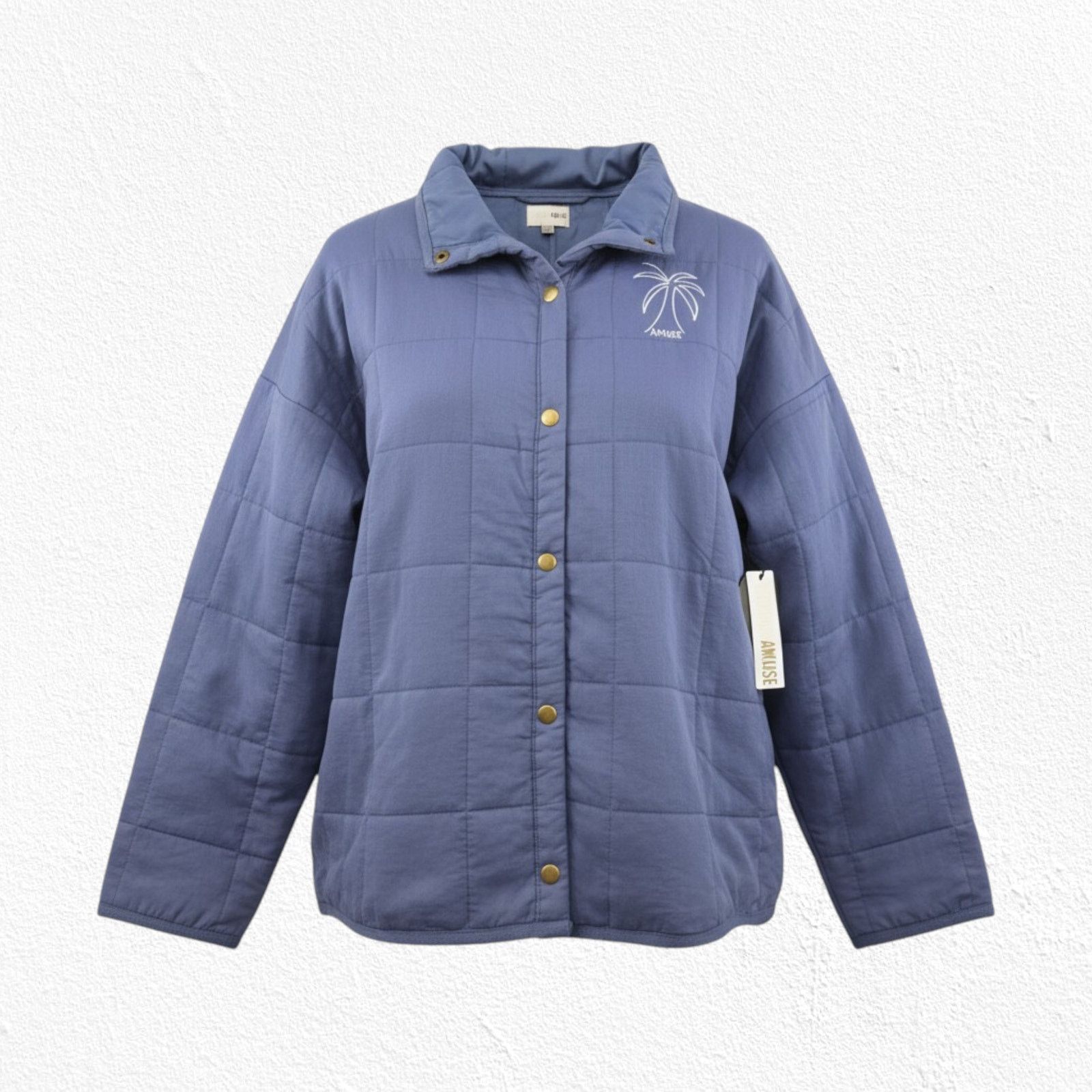 Other Amuse Society Blue Quilted Cotton Jacket Oversized Large/XL Size XL / US 12-14 / IT 48-50 - 1 Thumbnail