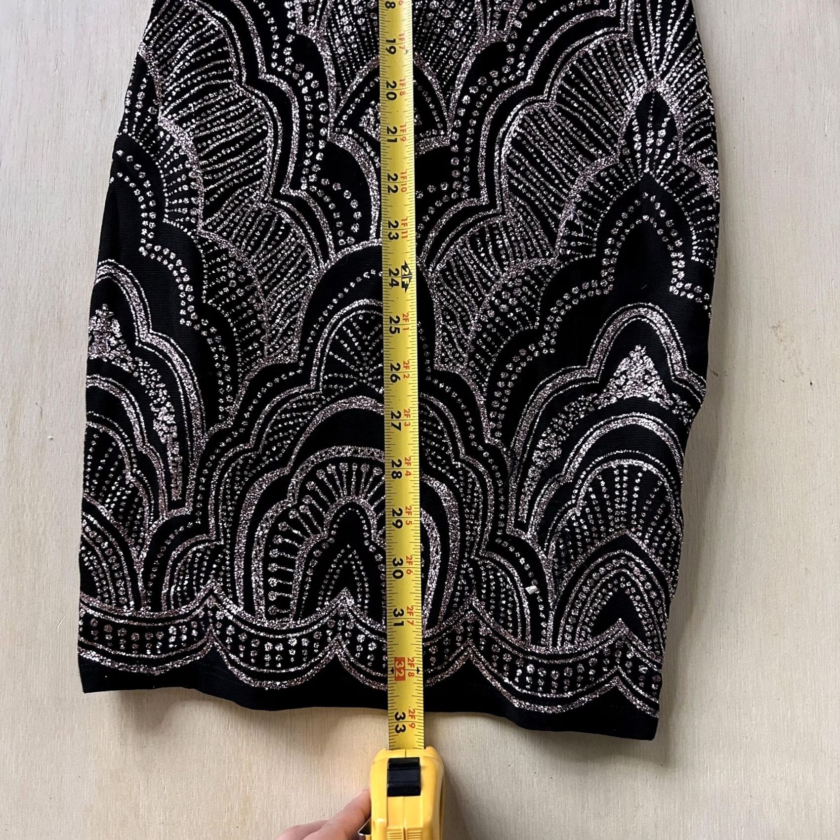 Vintage VINTAGE Jump Apparel Dress Womens 2XS Black Halter Bodycon Glitter Art Deco Party Size XXS / US 00 / IT 34 - 5 Thumbnail