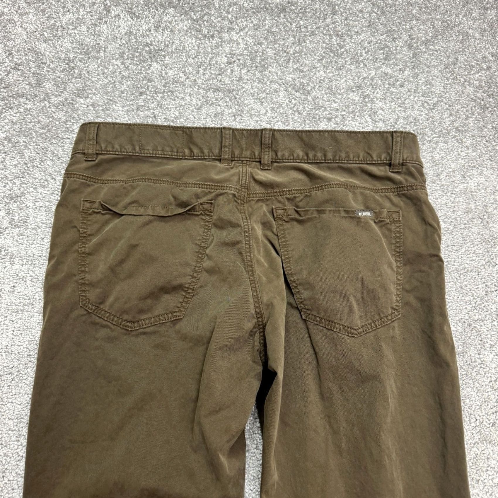 Vintage Linksoul Boardwalker Chino Pants Mens 35R Green Straight Leg 5-Pocket Cotton Size US 35 - 6 Thumbnail