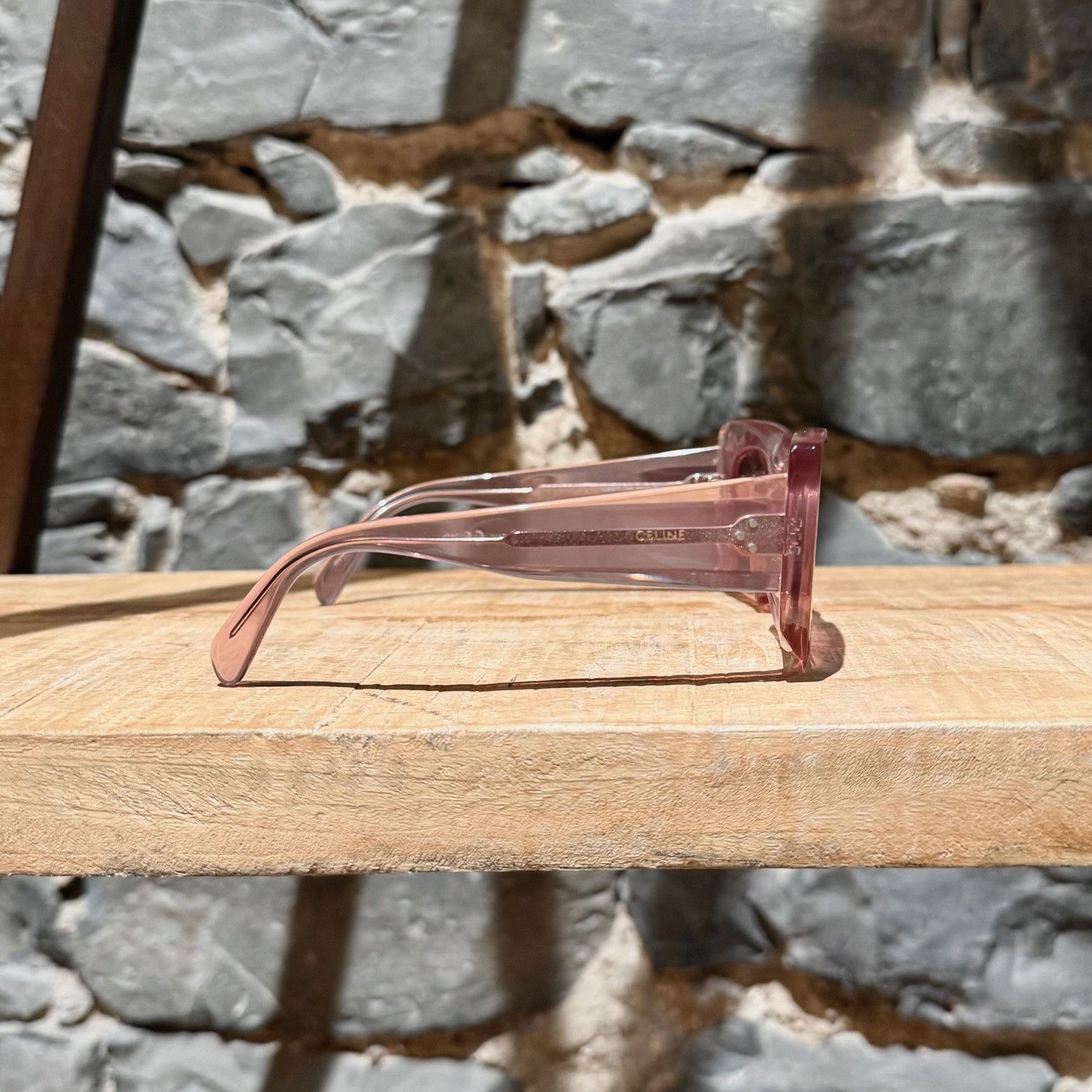 Celine Celine CL402771 Pink Clear Rectangular Cat-Eye Sunglasses Size ONE SIZE - 5 Thumbnail