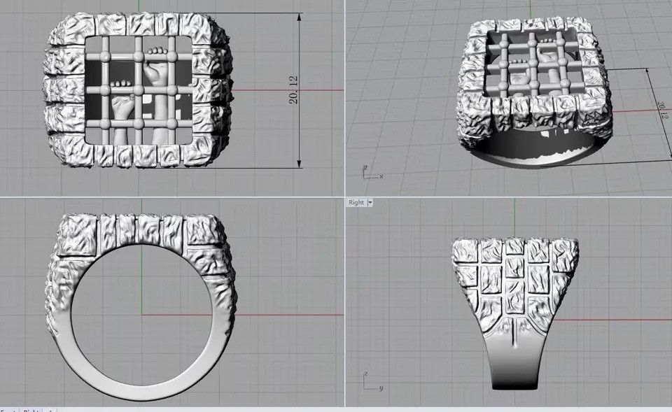 Jewelry × Vintage Punk 3D Prison Ring A prisoner Movie Anel Fashion Gothic Size ONE SIZE - 5 Thumbnail