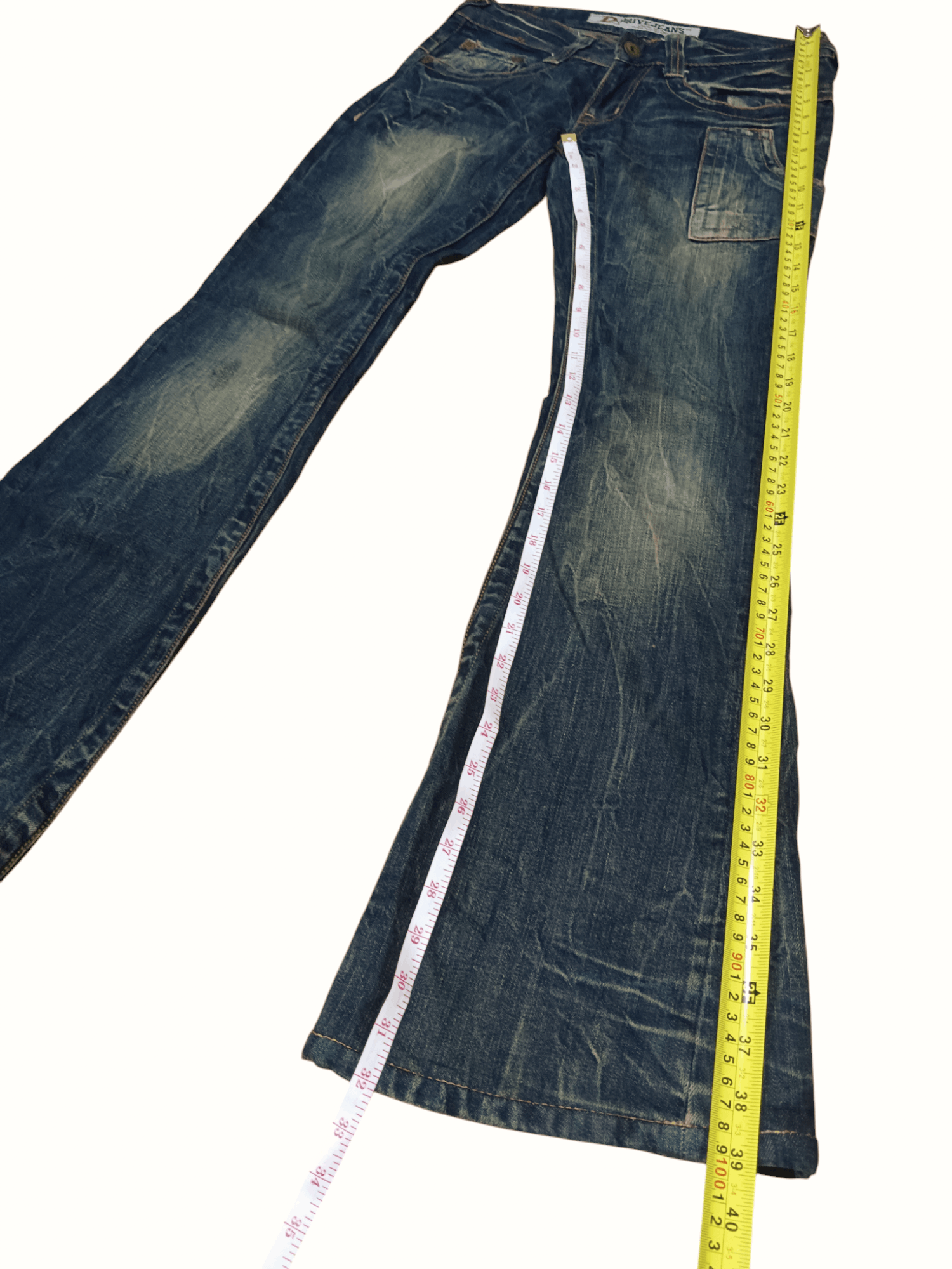 Le Grande Bleu (L.G.B.) 🔥Drive Jeans🔥 Seditionaries Unisex Low Rise Flare Jeans Size US 27 - 14 Thumbnail