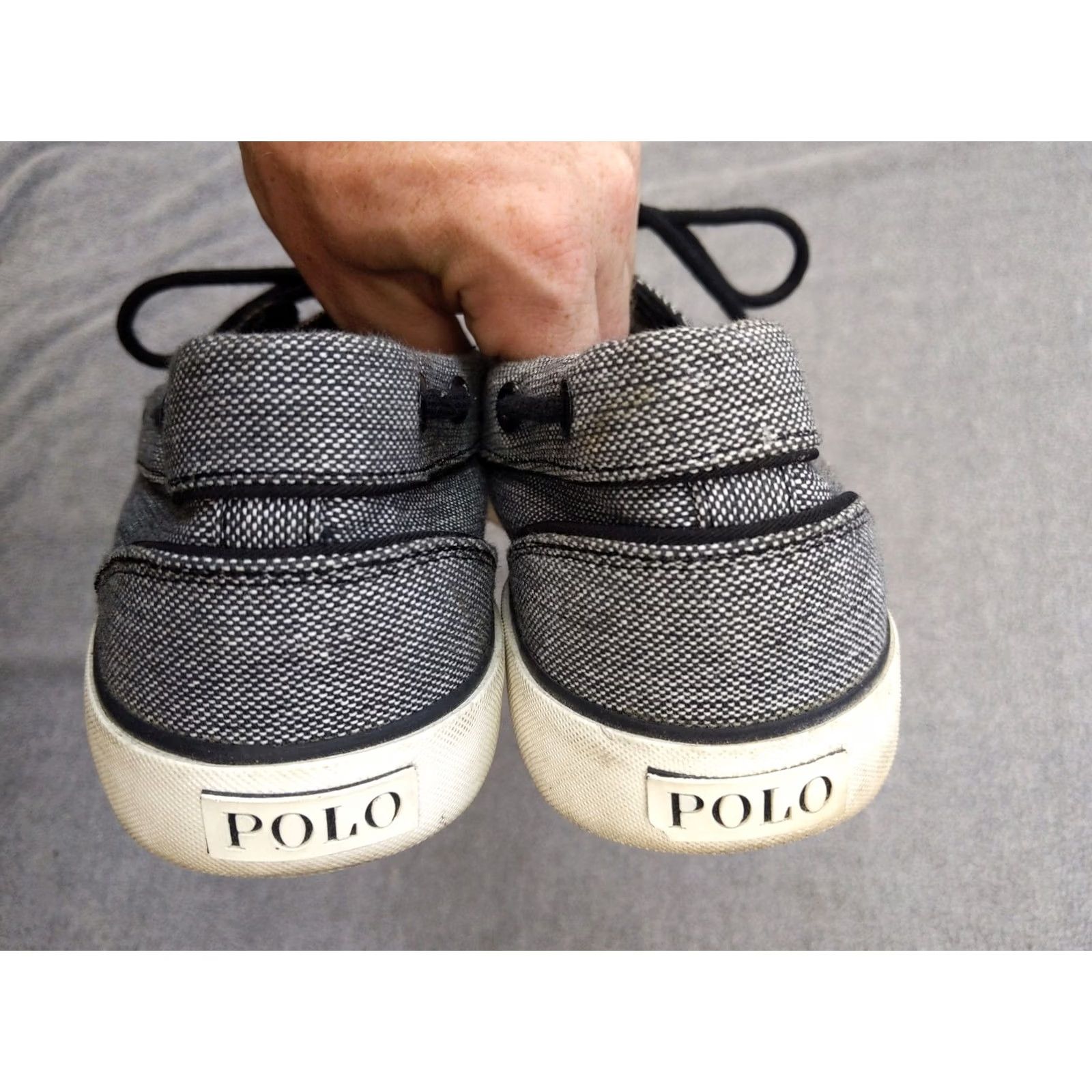 Polo Ralph Lauren Polo Ralph Lauren Shoes Mens 11 Black Gray Canvas Boat Deck Casual Sneakers Mens Size 11 Gray Black Boat Shoe Style Polo Ralph Lauren Vaughn Size US L / EU 52-54 / 3 - 3 Thumbnail