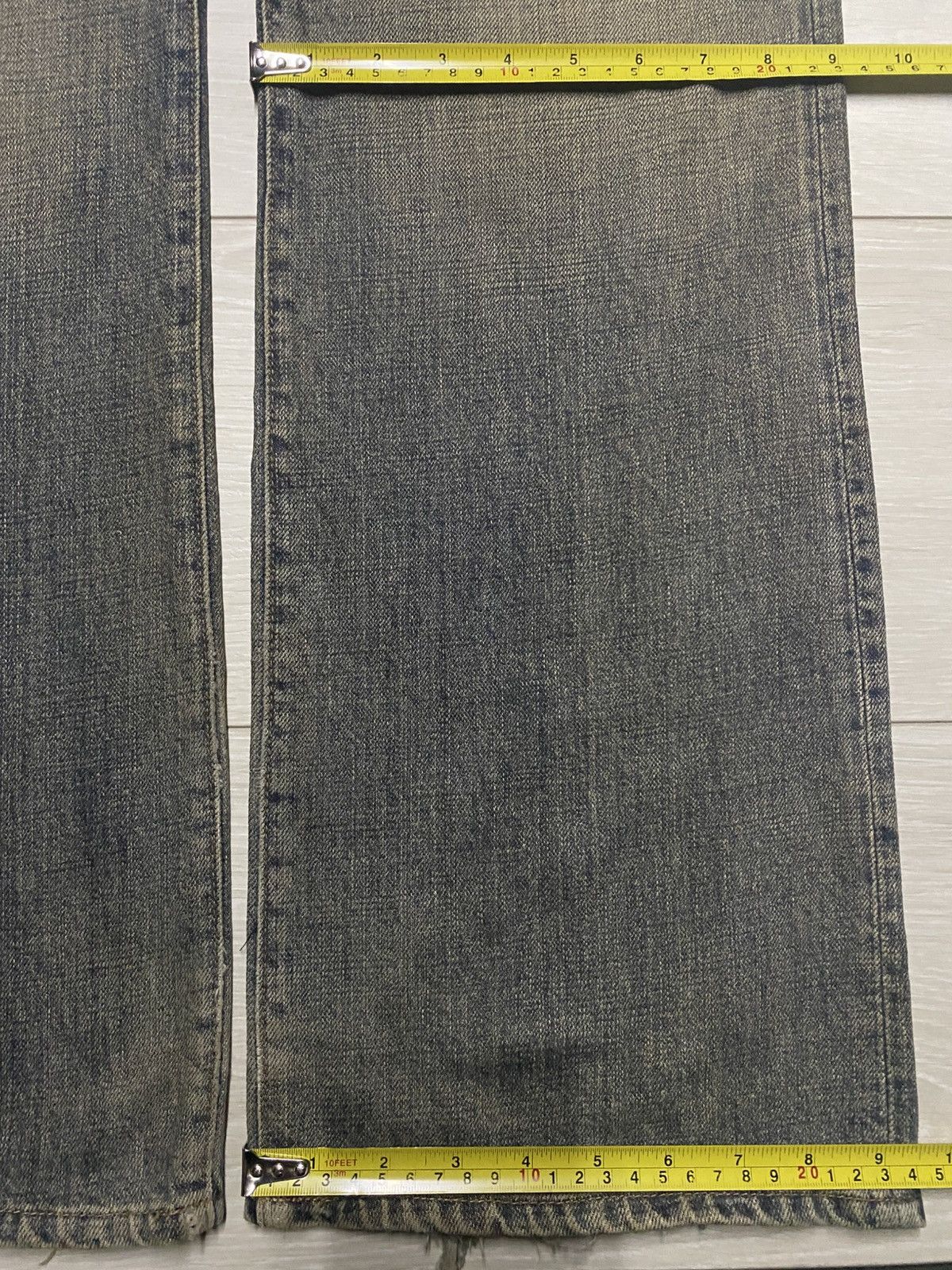 Gap × Palace Vintage Gap Denim Distressed Mud Wash Bootcut Flare Jeans Size US 34 / EU 50 - 13 Thumbnail