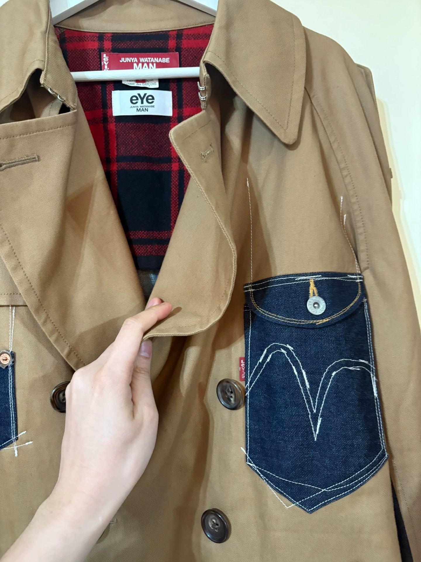 Junya Watanabe Junya Watanabe Man 22AW x Levi DB Camo Red Plaid S Size US S / EU 44-46 / 1 - 6 Thumbnail