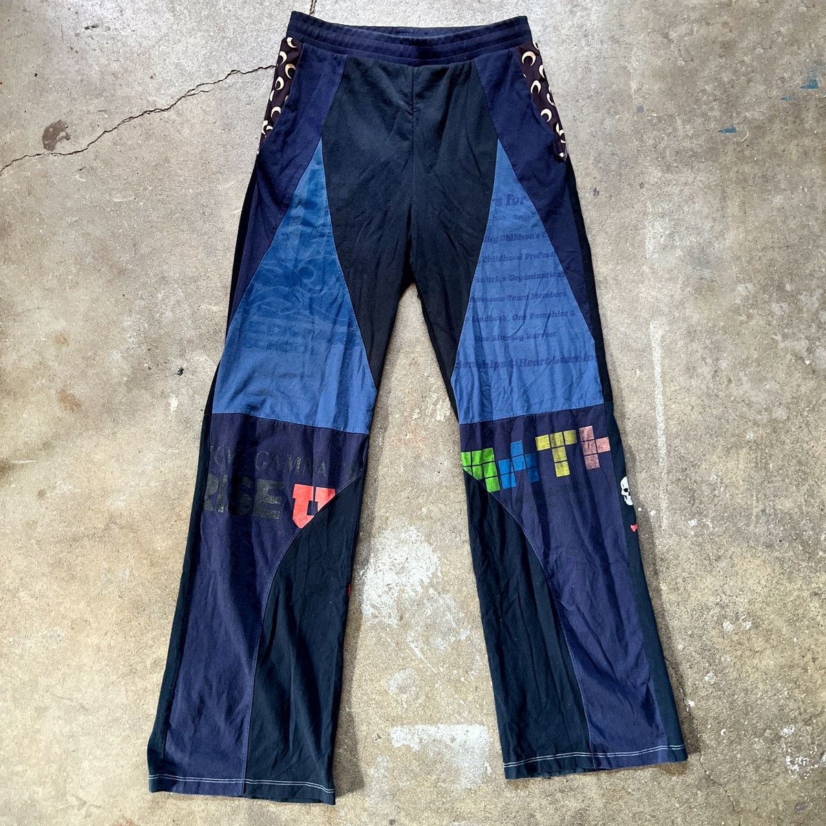 image of Marine Serre Regenerated Sweatpants in Navy, Men's (Size 32)