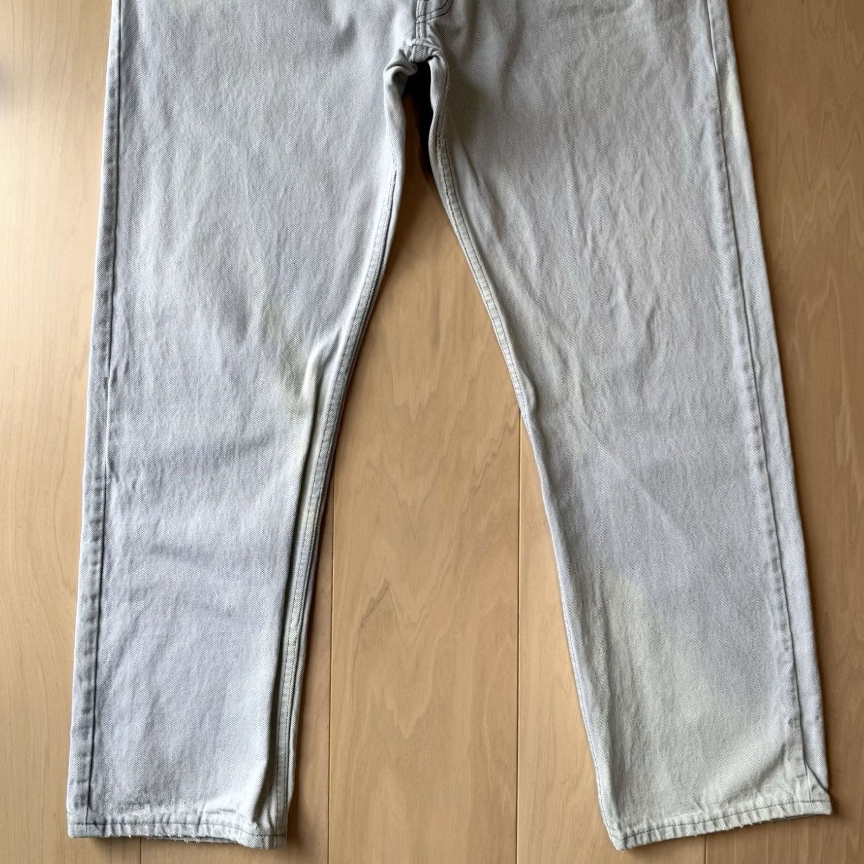 Levi's VINTAGE Levis 501 Jeans 37 Gray Light Wash 80s Made in USA Workwear Non Selvedge Size US 37 - 4 Thumbnail