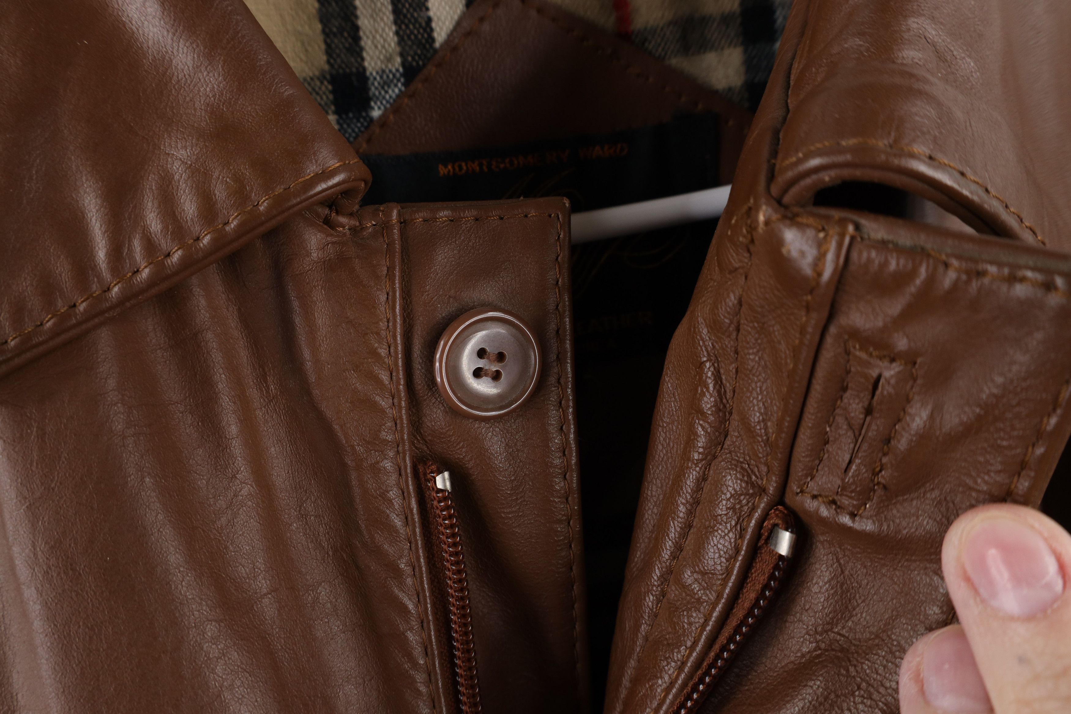 Vintage Vintage 70s Streetwear Lined Leather Bomber Jacket Brown Size US L / EU 52-54 / 3 - 6 Thumbnail