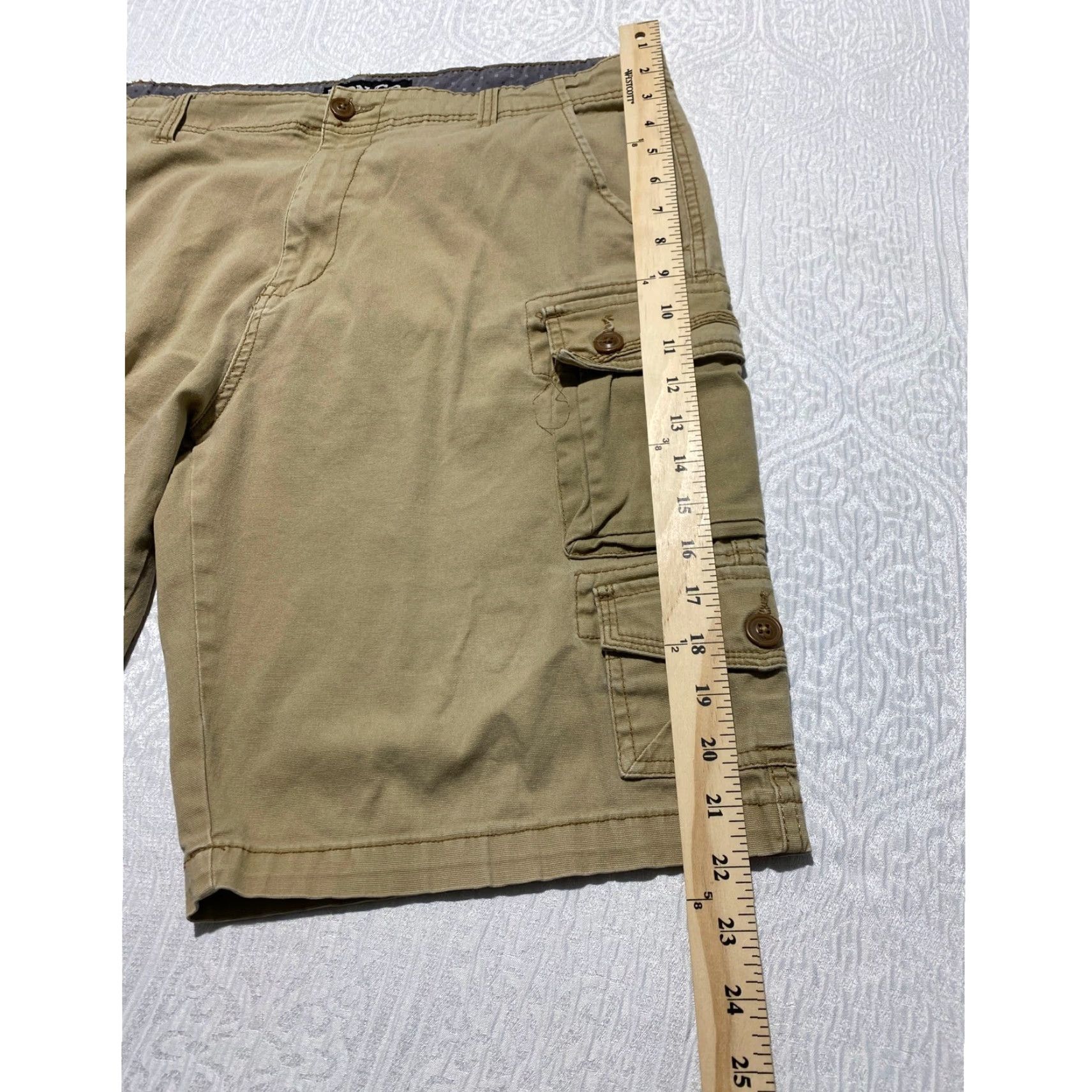 CO Iron Co Cargo Shorts Mens Khaki Tan Size 36 Stretch Cotton Utility Multi Pocket Cargo Pocket Beige Size US 36 / EU 52 - 7 Thumbnail