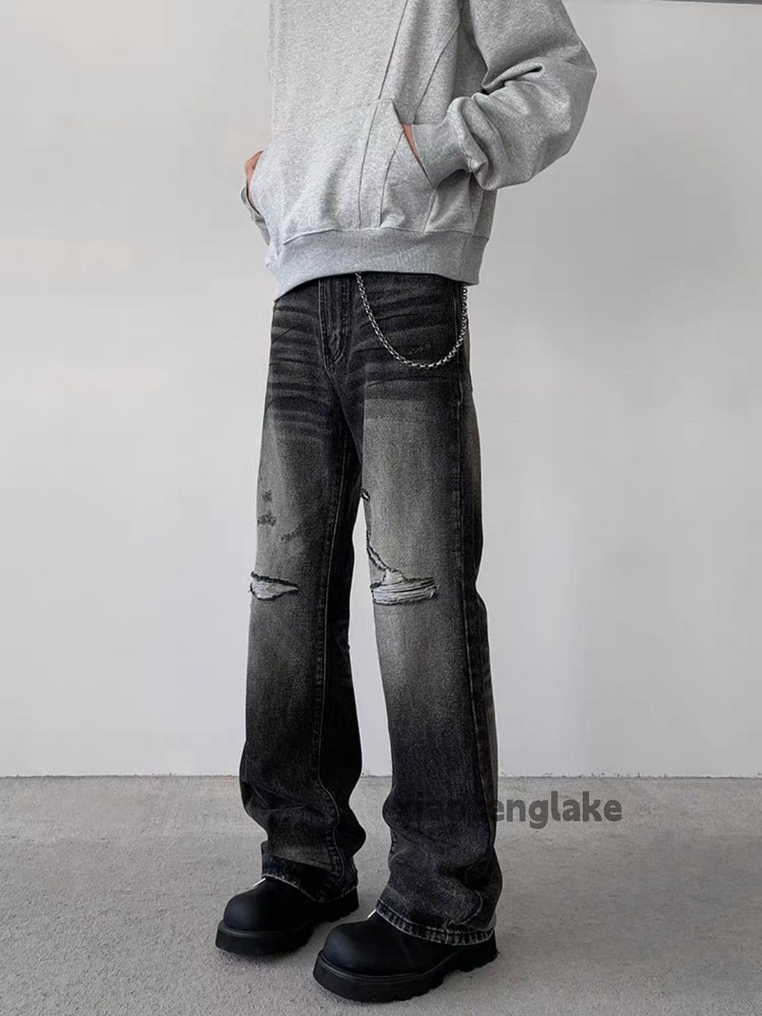 Jean ltx vintage washed faded punk grunge ripped damaged jeans Size US 30 / EU 46 - 3 Thumbnail