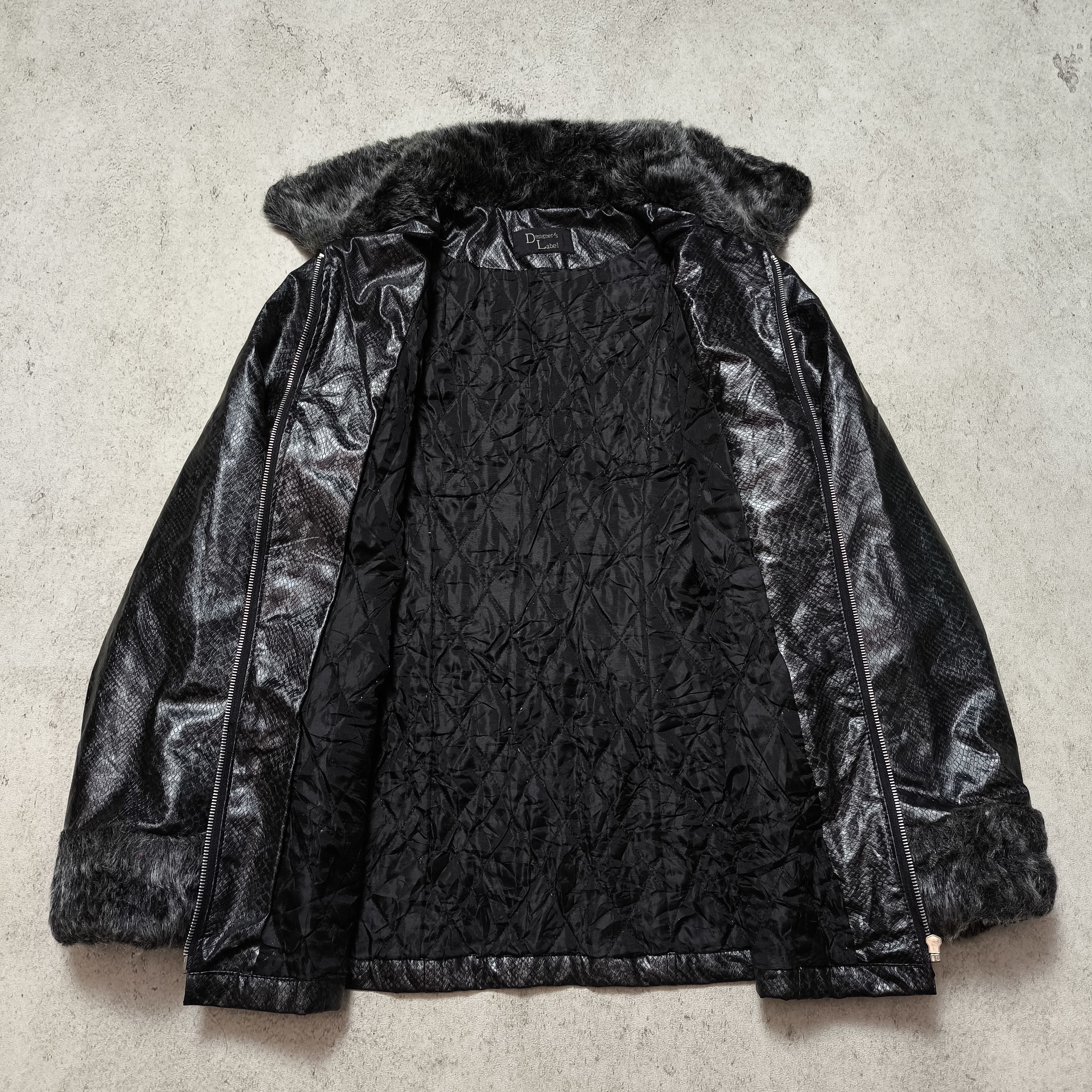 14th Addiction Designer's Label Fur Collar Snake Pattern Jacket Size M / US 6-8 / IT 42-44 - 7 Thumbnail