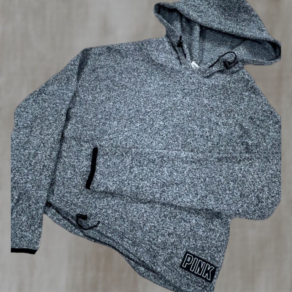 Victoria's Secret Victoria's Secret PINK Hoodie Women XS Gray Sweatshirt Knit Pullover Hooded Zipper Graphic Print Pockets All Seasons Regular Size XS / US 0-2 / IT 36-38 - 1 Thumbnail