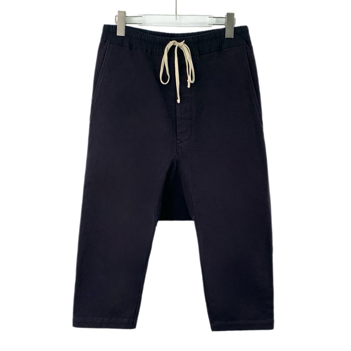 Rick Owens Rick Owens Black Cotton Low Crotch Drop Crotch Pants K26WX Size US 32 / EU 48 - 1 Thumbnail