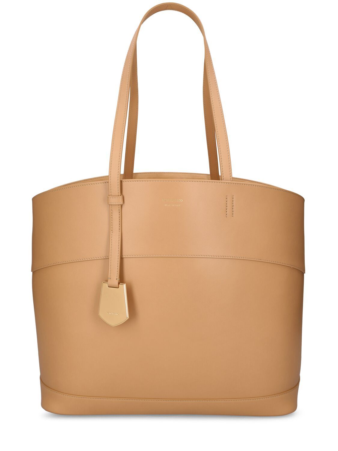 Salvatore Ferragamo o1s1rm1224 Size: OS / Medium Entry Leather Tote Bag in Camel Size ONE SIZE - 6 Thumbnail