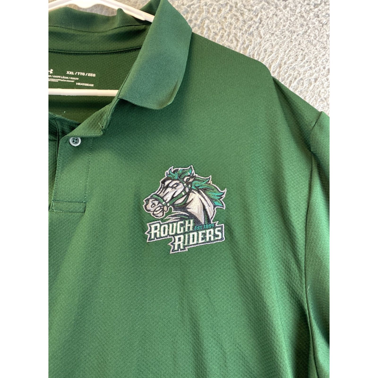 Under Armour VINTAGE Under Armour Rough Riders Baseball Club Polo Shirt 2XL Green 89-19 Teens Activewear Size US XXL / EU 58 / 5 - 2 Thumbnail
