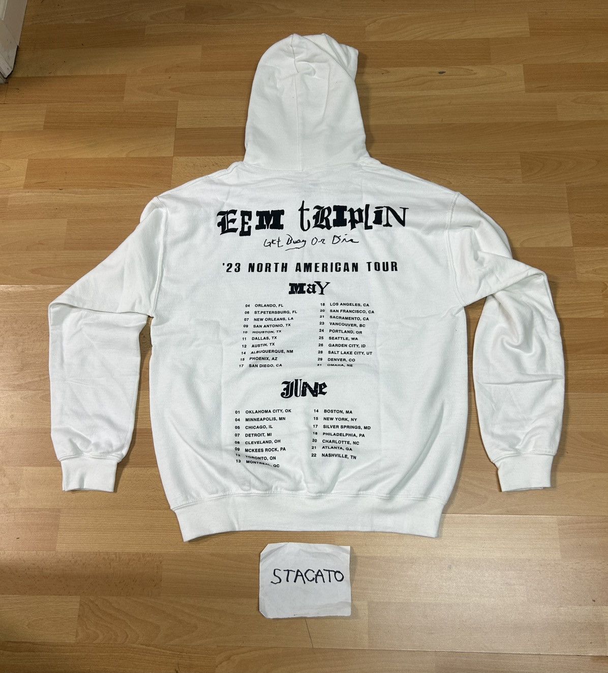 Band Tees × Rap Tees Eem Triplin LV Boondocks Riley Hoodie White Size US M / EU 48-50 / 2 - 3 Thumbnail
