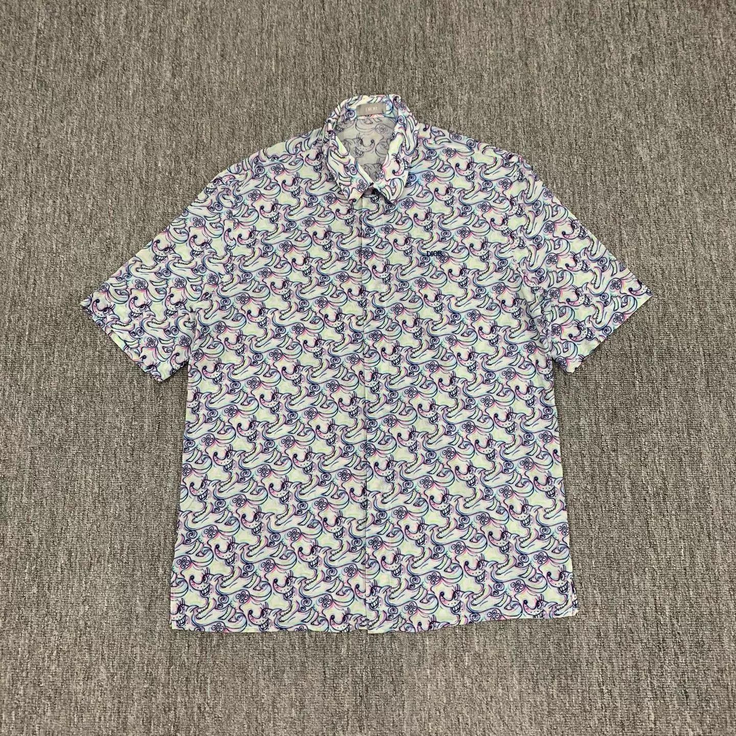 Dior Multi-Color Printed Short Sleeve Shirt Size US M / EU 48-50 / 2 - 1 Thumbnail