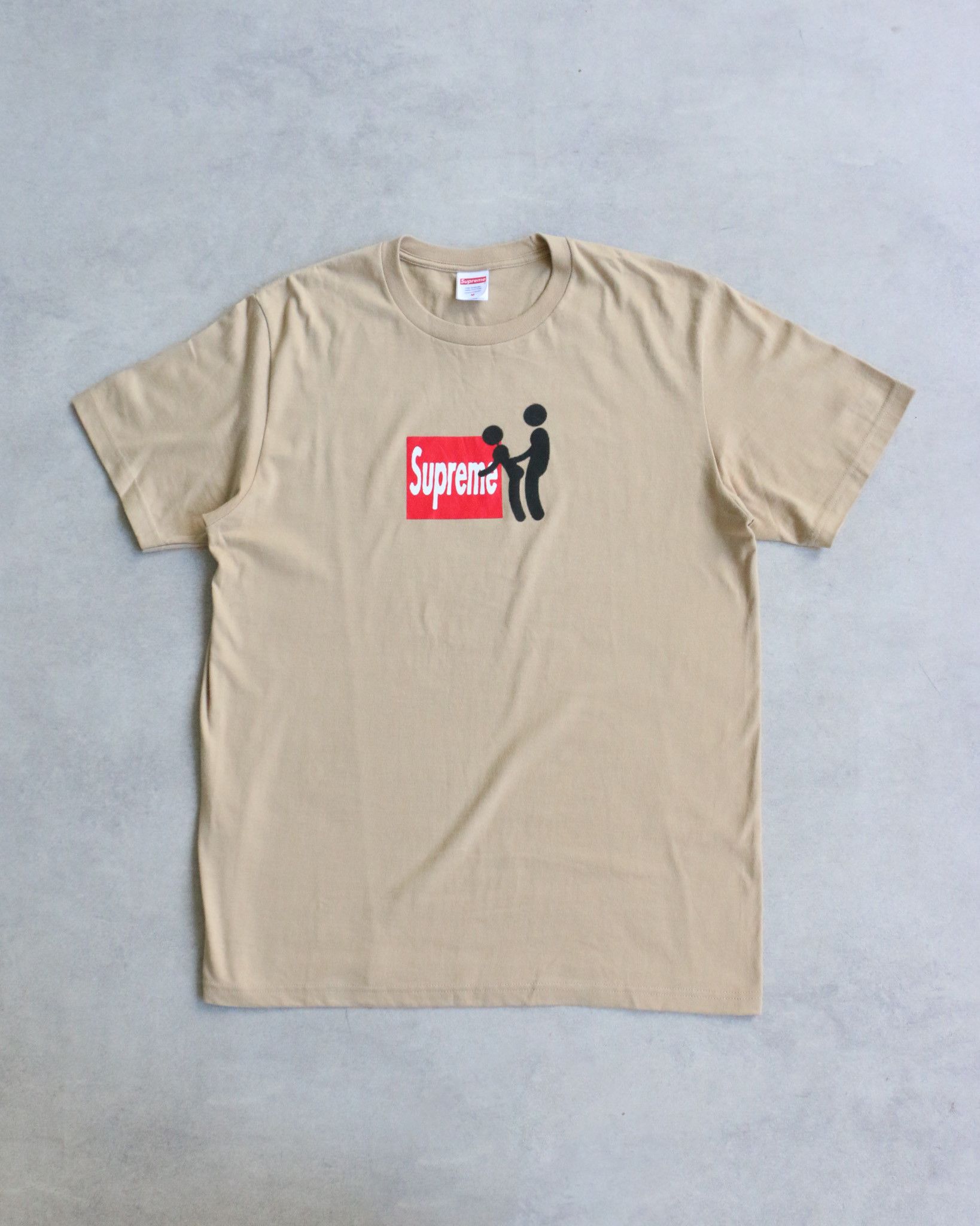Supreme Supreme Stick Box Logo Tee Khaki Size US M / EU 48-50 / 2 - 1 Thumbnail