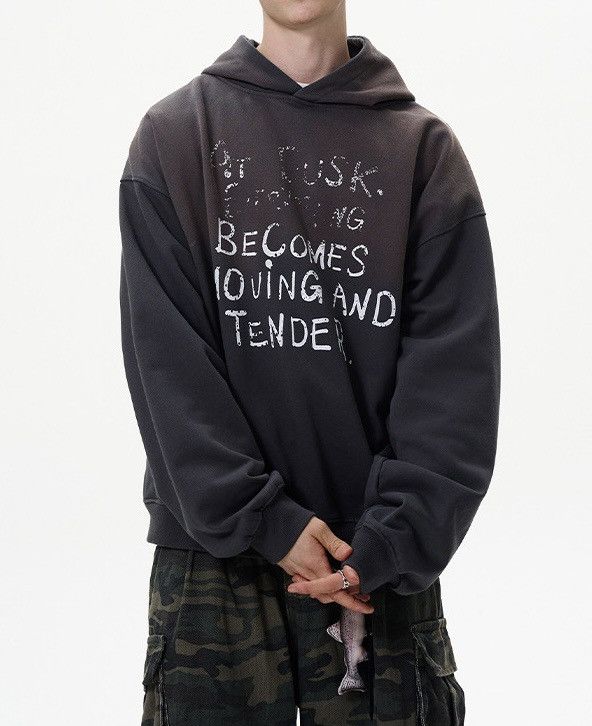 Japanese Brand × Vintage Retro punk washed faded letters hoodie Size US M / EU 48-50 / 2 - 4 Thumbnail