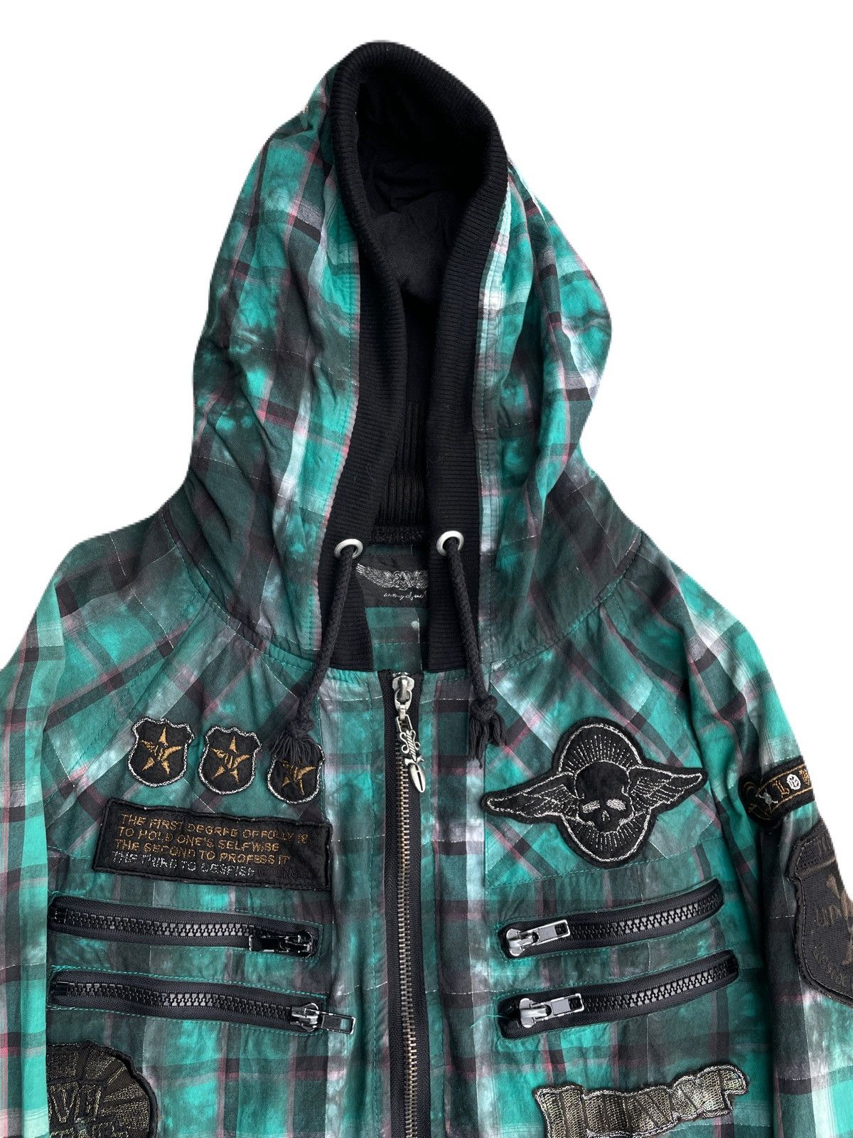 If Six Was Nine 2000s Japanese archive Vkei Multi Gimmic Patch Hooded Jacket Size US M / EU 48-50 / 2 - 6 Thumbnail