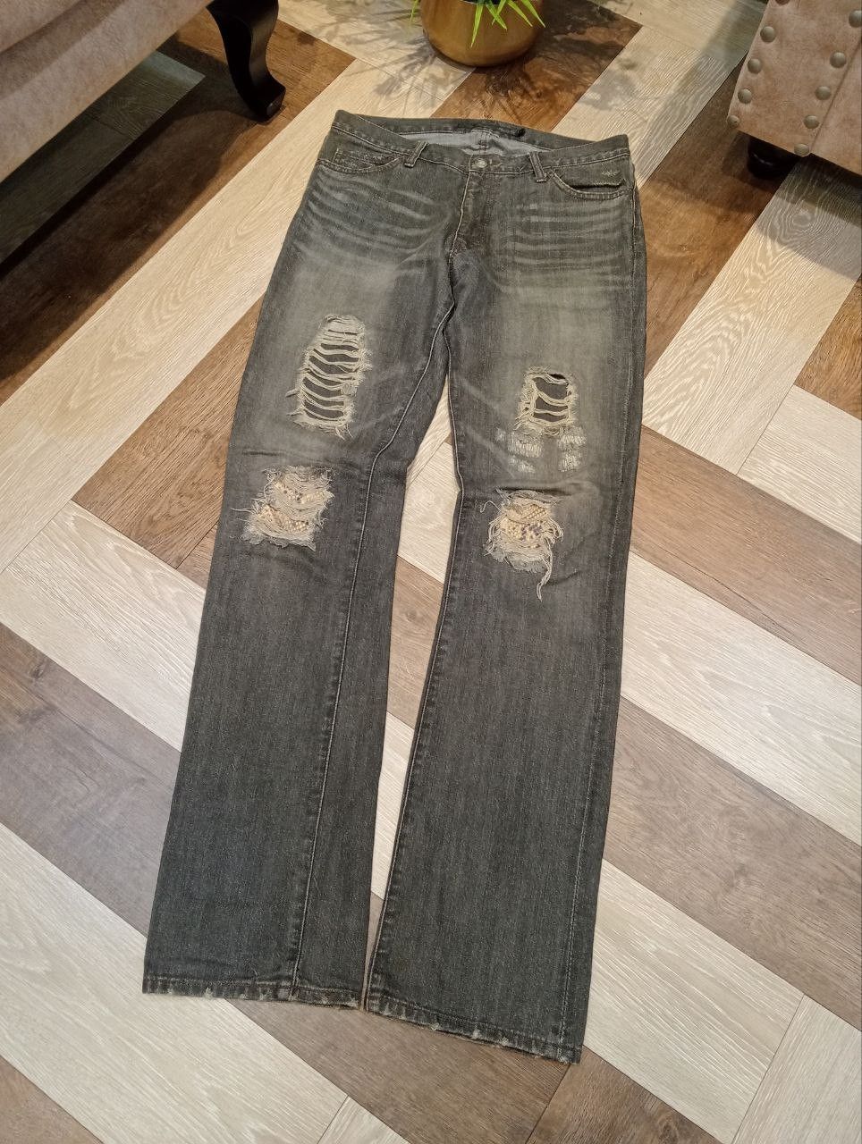 Schlussel JAPANESE SCHLUSSEL DISTRESSED DENIM PANTS Size US 32 / EU 48 - 2 Thumbnail