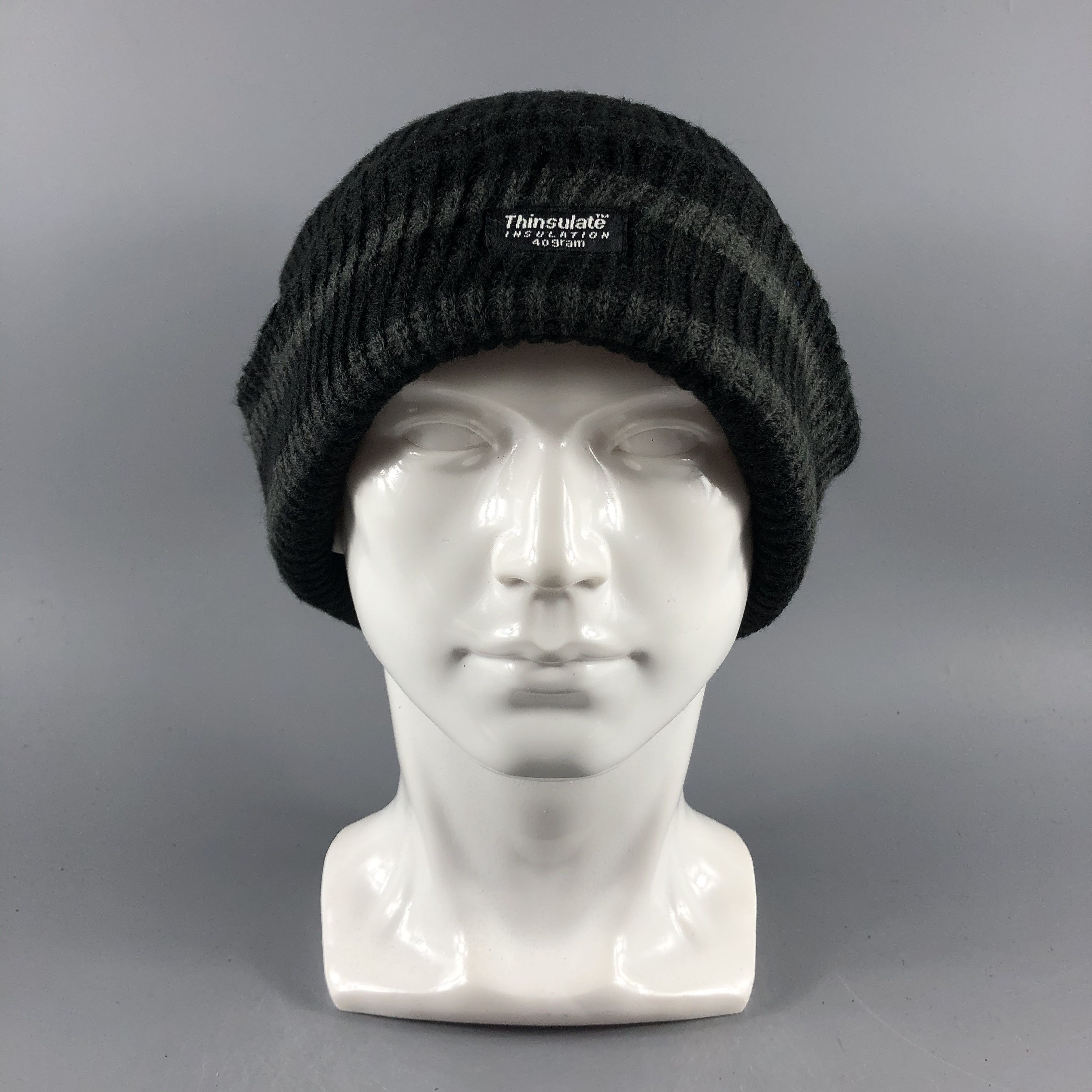 image of Thinsulate Beanie Stripe Hats Knit Snow Hat Snow Cap B1173, Men's